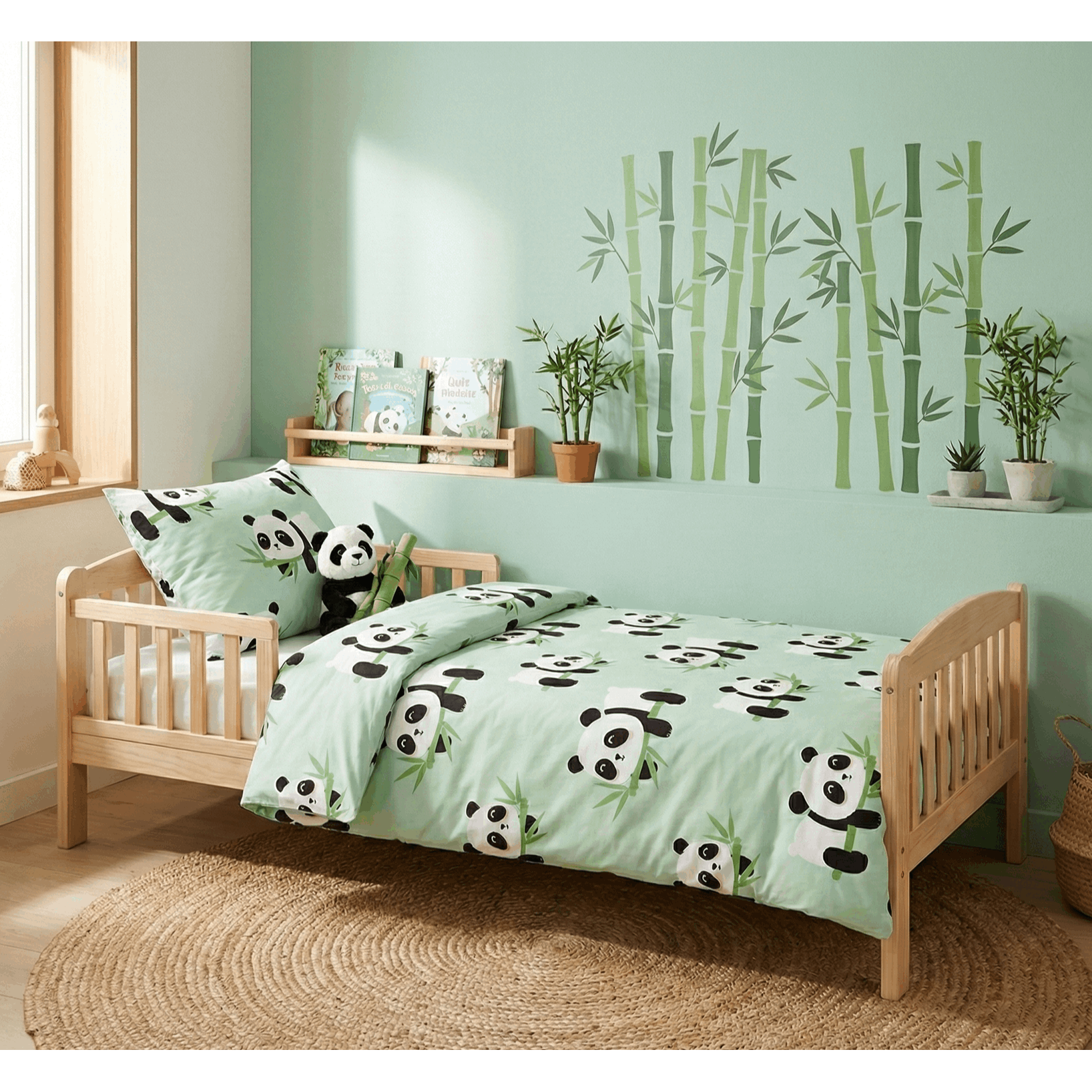 Image of Sleep - - Branded Polar Fleece Bedding Set 0330250 Mint Panda