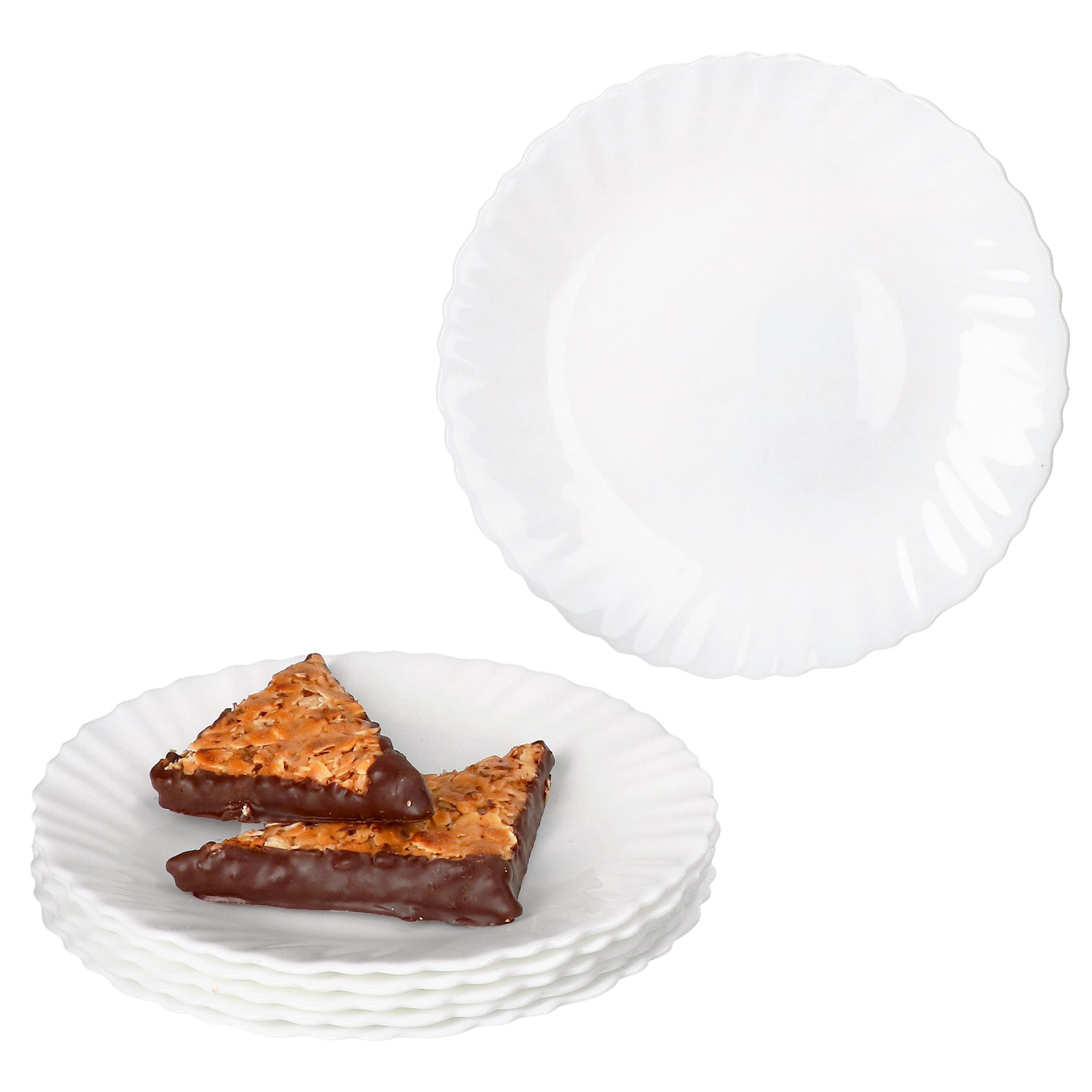 6pcs Set Of Cake Plates Made Of Opal Glass – 77764