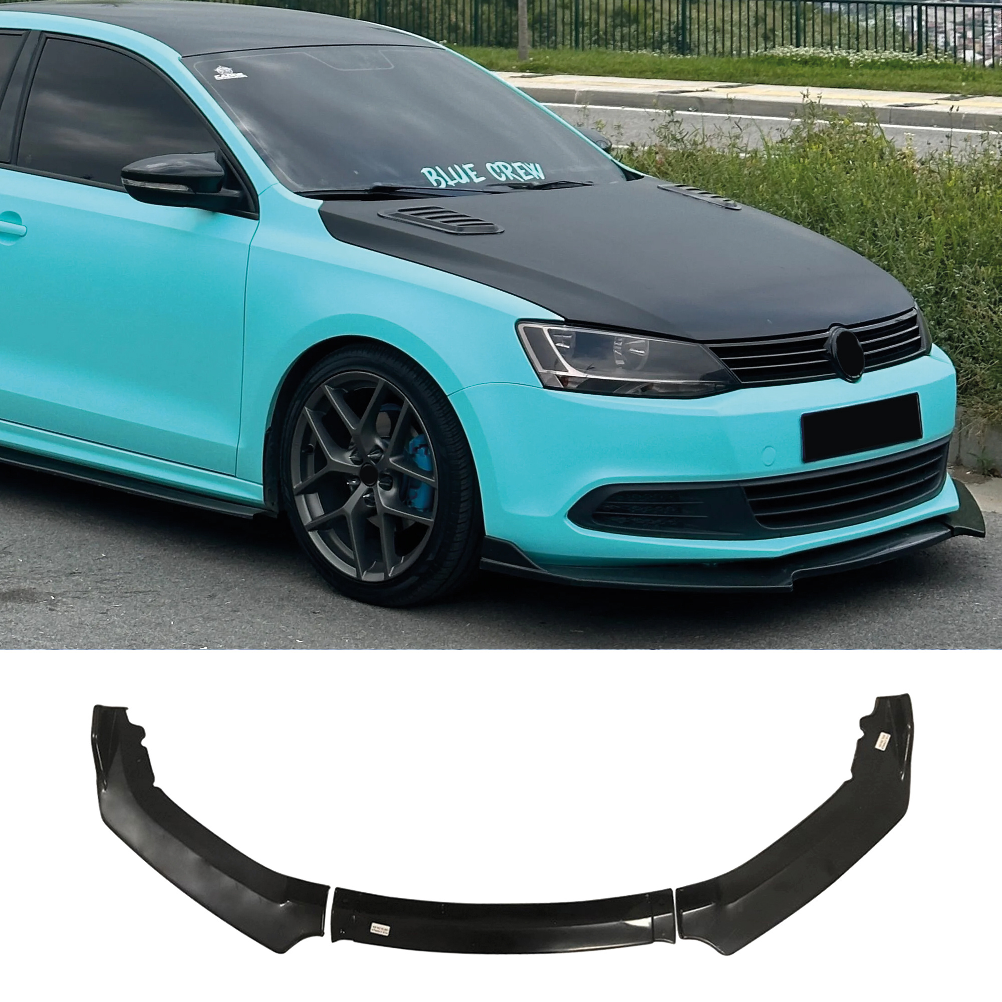 Front Bumper Lip Wrap For Vw Jetta Mk6 2011-2014 A6 Gli Jetta Mk5 B8 Compatible Fc5 Model 4pcs & 3pcs Colors Adjustable Universal Car Tuning
