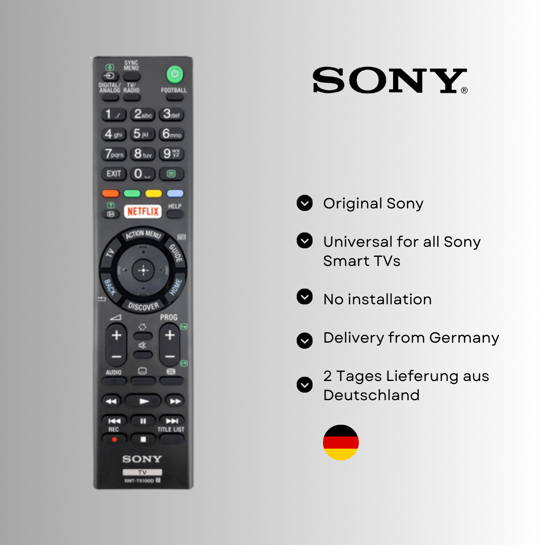 Original Universal Remote Control Rmt Tx100d In Black, Original Replacement Remote Control, No Installation Required