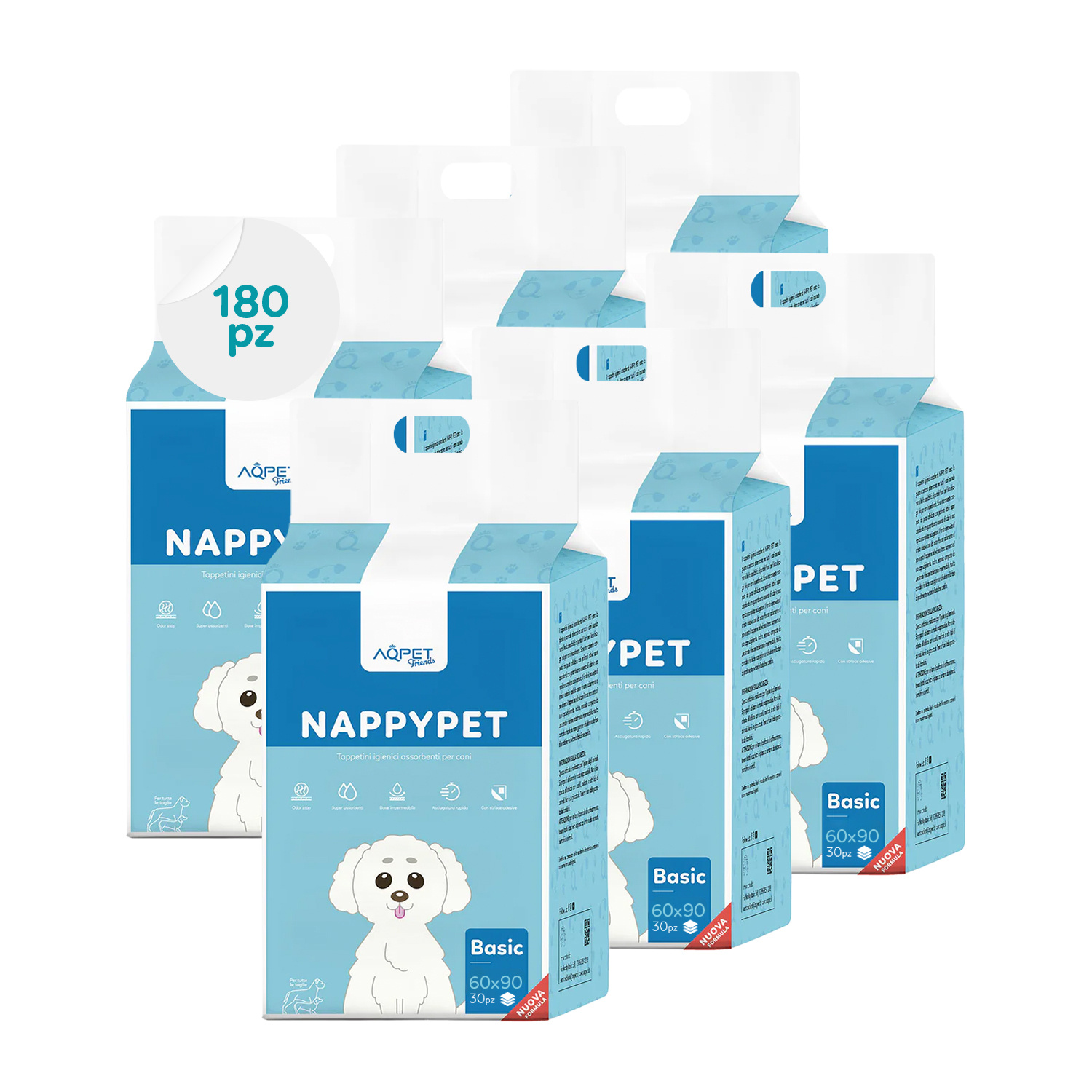 TEMU Tappetini Assorbenti per Cani e Cuccioli Ultra Assorbenti, Igienici e Impermeabili con Design a 5 e Adesive Ideali per Addestramento, Confezione