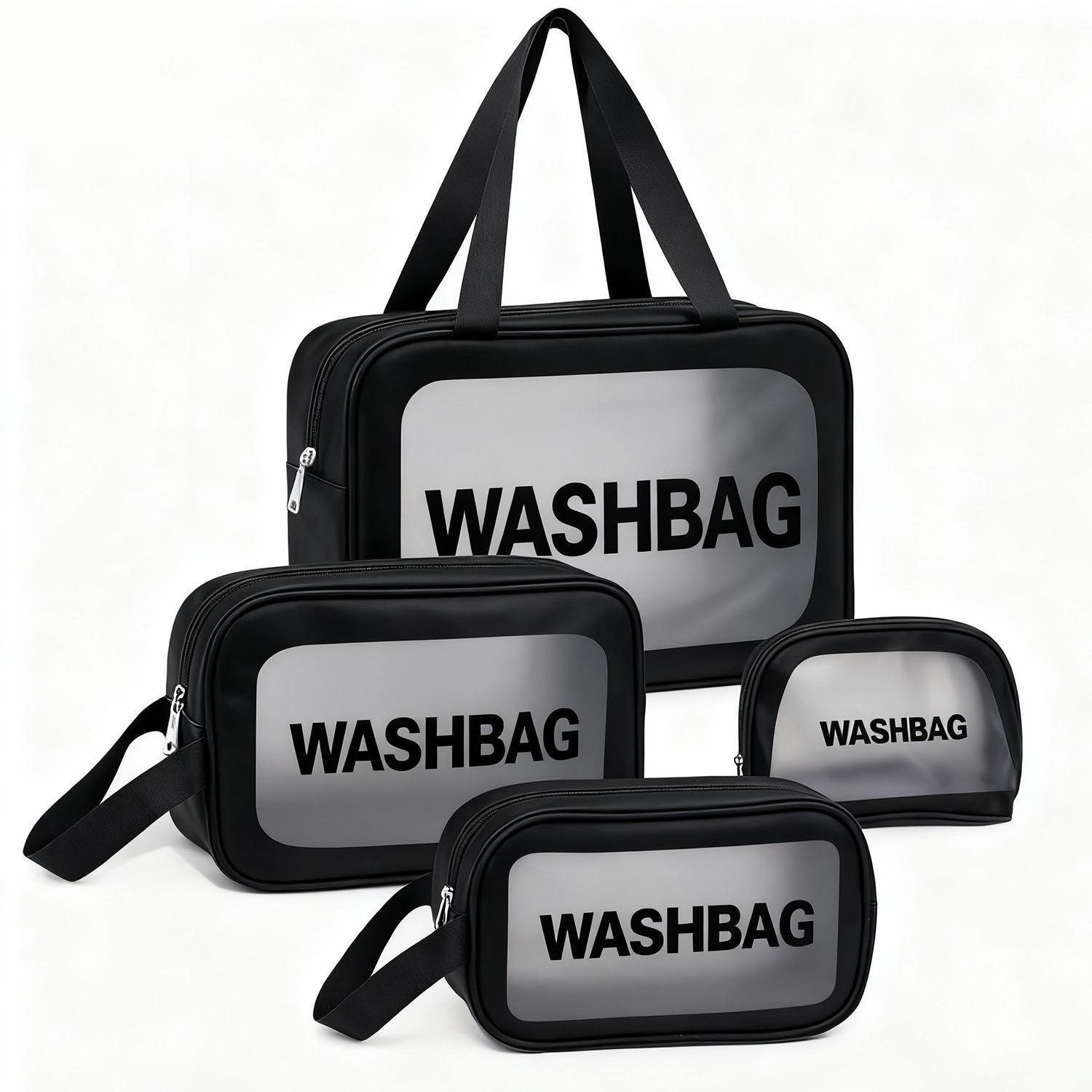 TEMU 4pcs Clear Toiletry Bags, Waterproof Pvc Travel Makeup Bags, Transparent Wash Bags For Women And Girls, Multi-sized Closet Organizer For