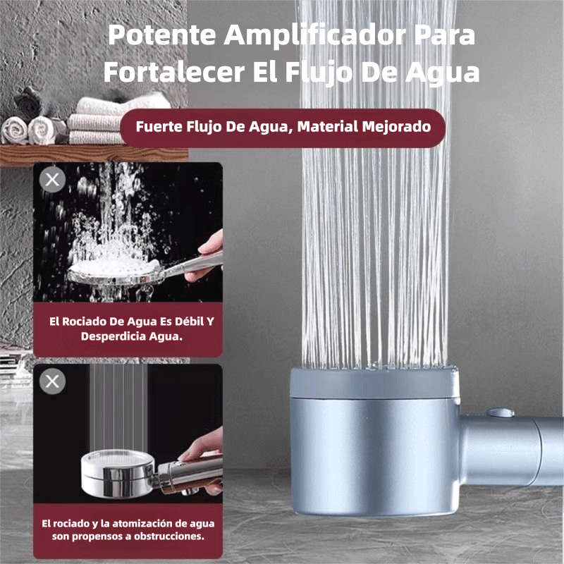 TEMU Ducha de con 5 Niveles de Ajuste Diseño Hueco, Filtro y Función de Aumento de Presión, 1 Filtro, Sin Necesidad de Electricidad