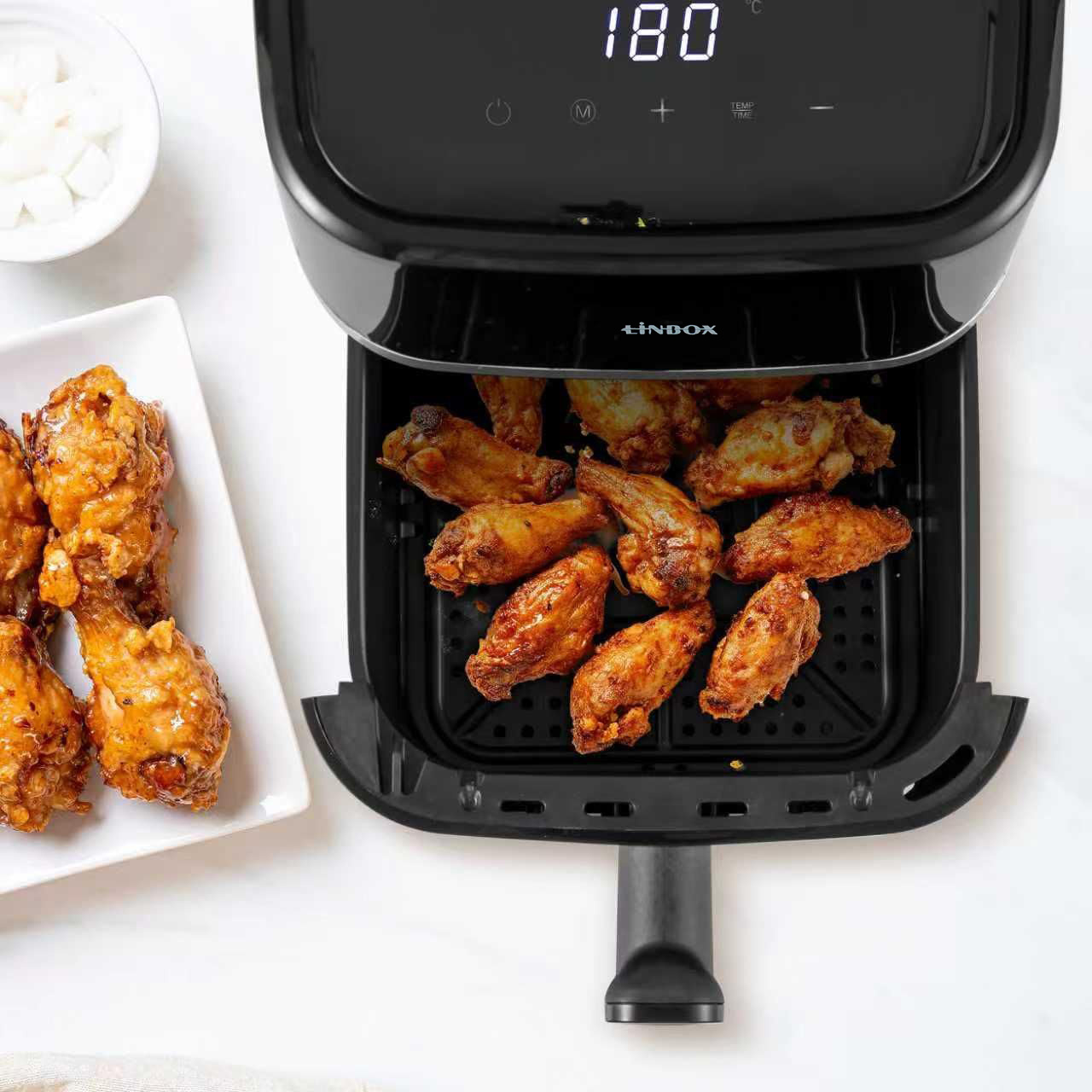 Non-Stick Air Fryer Linbox Colorful Icons Black