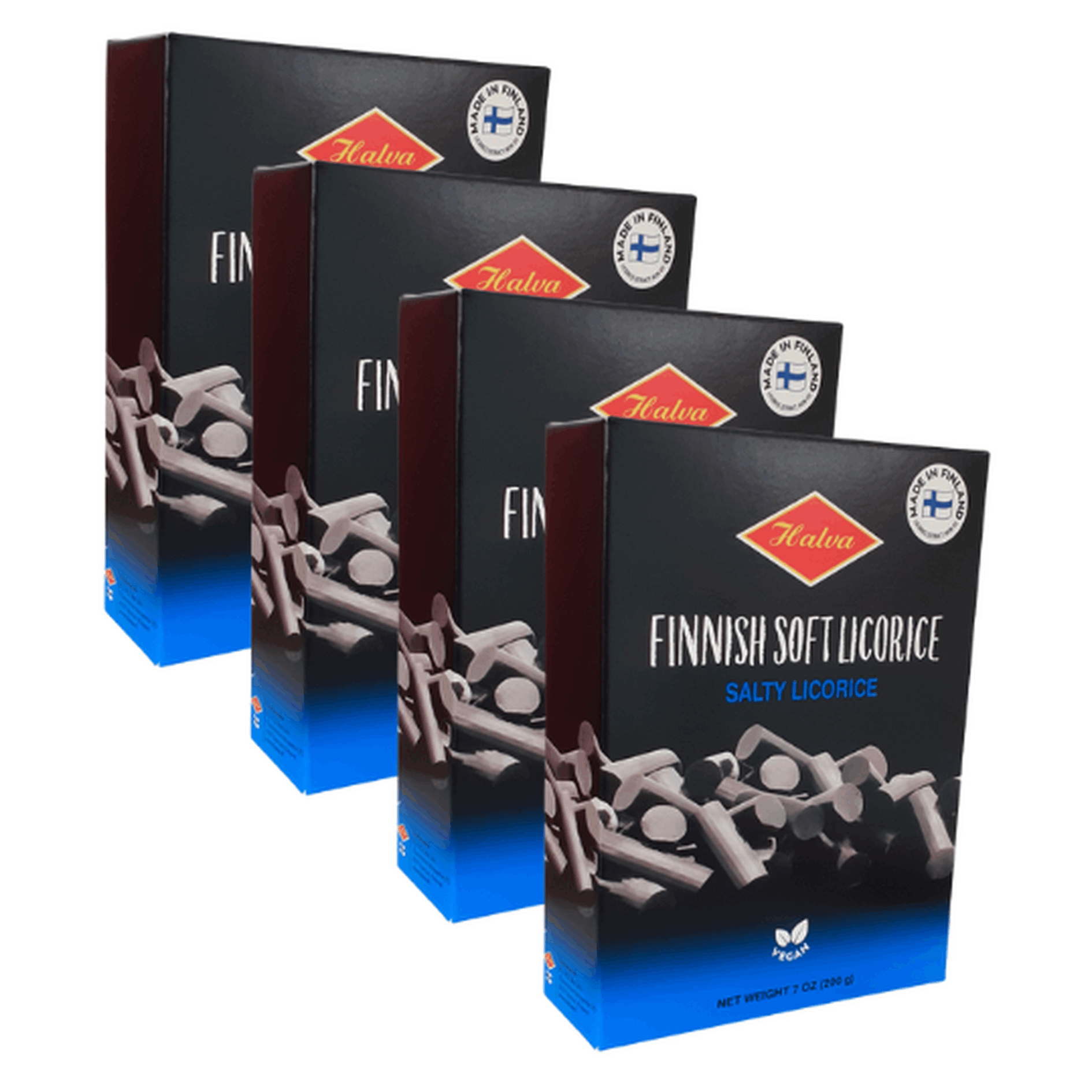 Finnish Soft Licorice Salty – Soft Finnish Salty Licorice – 4 X 200 G