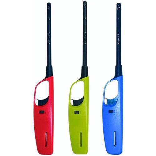 refillable bbq lighters grill igniters assorted colours bbq gas lighter use for kitchen barbecue candles camping cooking bbqs fireworks 3 pack