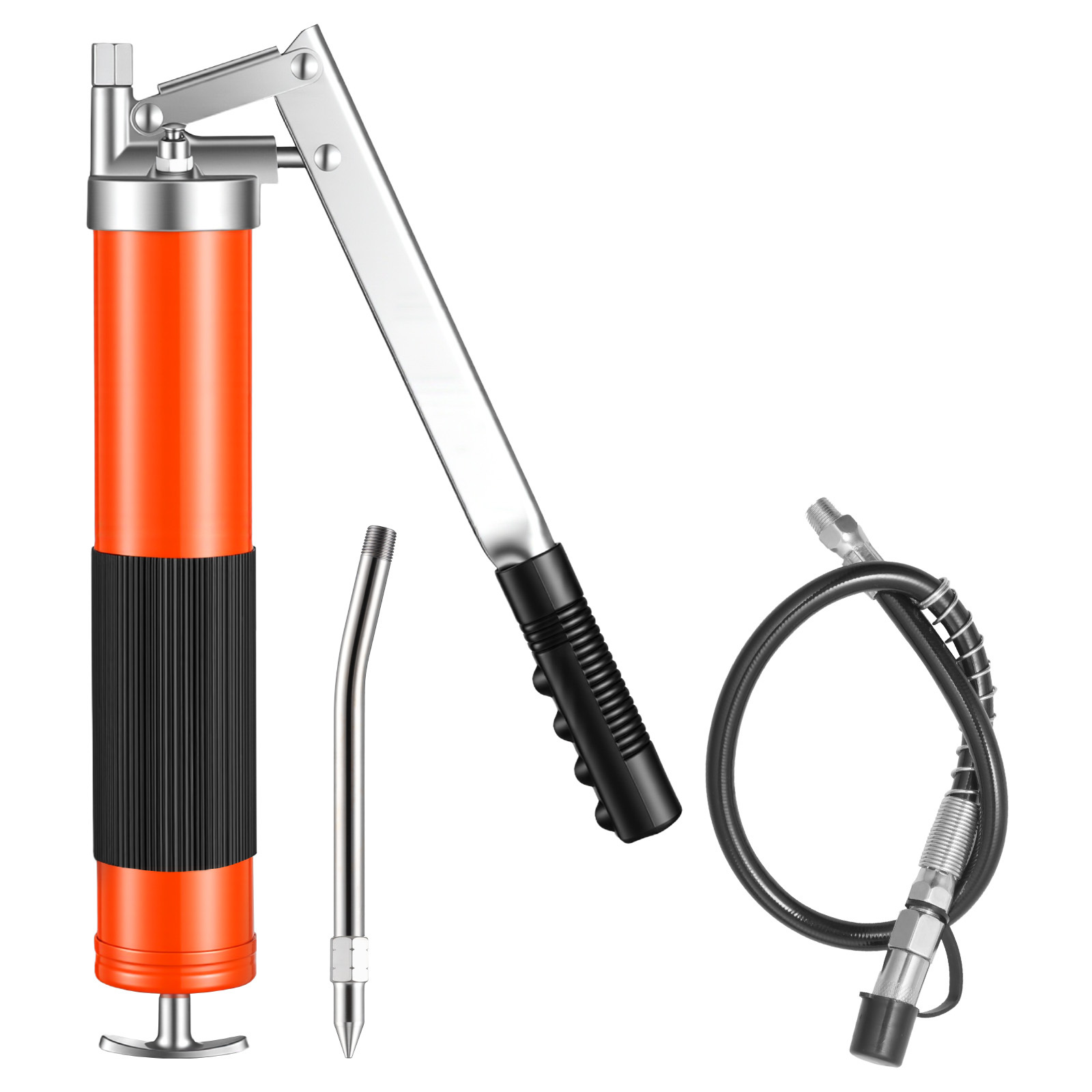 Image of Vevor Grease Gun, 10000 Psi High Pressure, Heavy Duty Grease Gun Kit With 0.4 L Capacity, Includes 46 Hose, 1 Extension Rigid Pipe And 1 Sharp Type Nozzle For Automotive, Marine