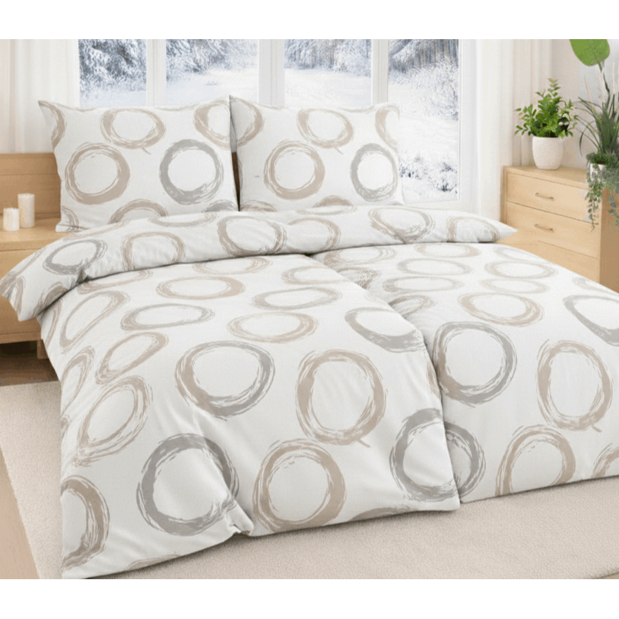 E-shop 4 teilig 2x Bettwäsche 135x200 cm + 2x Kissenbezug 80x80, extra flauschige weich warme Bettbezug, flauschig winter Bettdecke, kuschelige