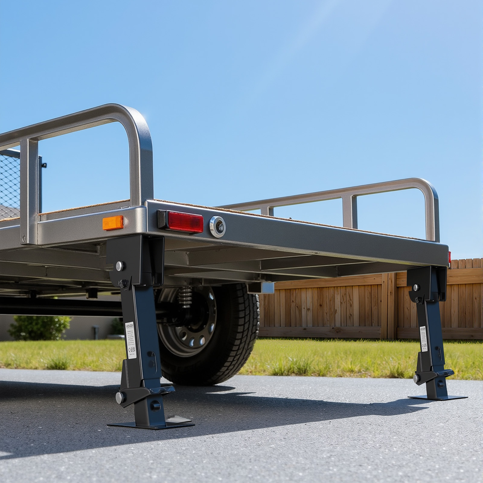 Image of Vevor Telescoping Jack, 2pcs Telescoping Folding Trailer Jack, Trailer Swing Down Jack For Rv Trailer, Supports 453.59kg Capacity Each, Adjustable From 297.18mm To 462.28mm