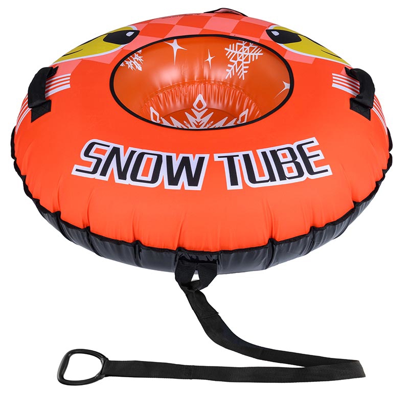 Image of Inflatable Snow Tube Sled, 42" Heavy Duty Snow Tubing For Sledding With Detachable Tow Strap, Cold-resistant Pvc