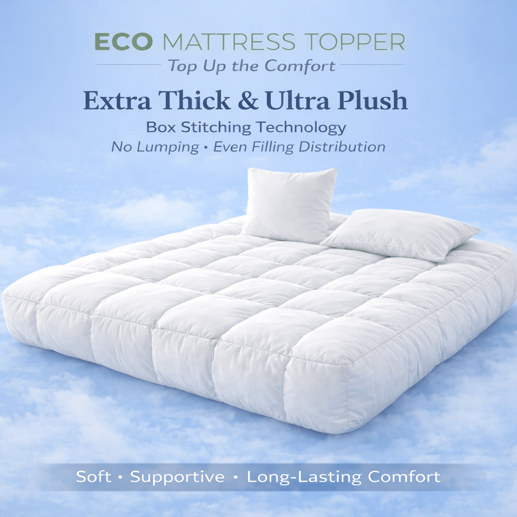 Luxury Extra Thick Mattress Topper – Soft, Breathable Box Quilted Bed Topper with Corner Straps, No Lumping | Single, Small Double, Double, King & Super King