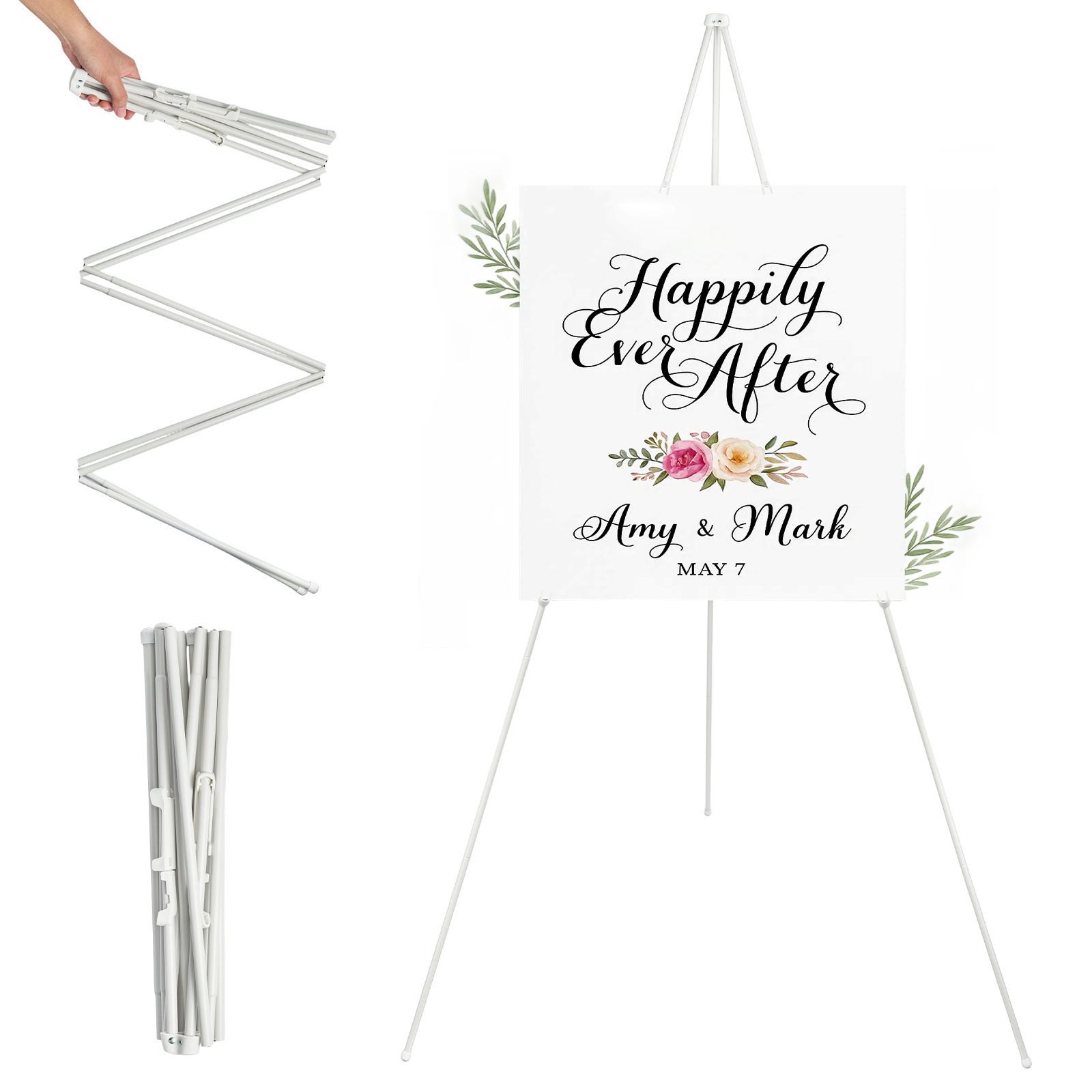 TEMU Portable, 168 Cm (66 Inch) Long, Foldable Presentation Stand For Wedding Banners And Posters, Height-adjustable, Lightweight Tripod Easel, Ideal