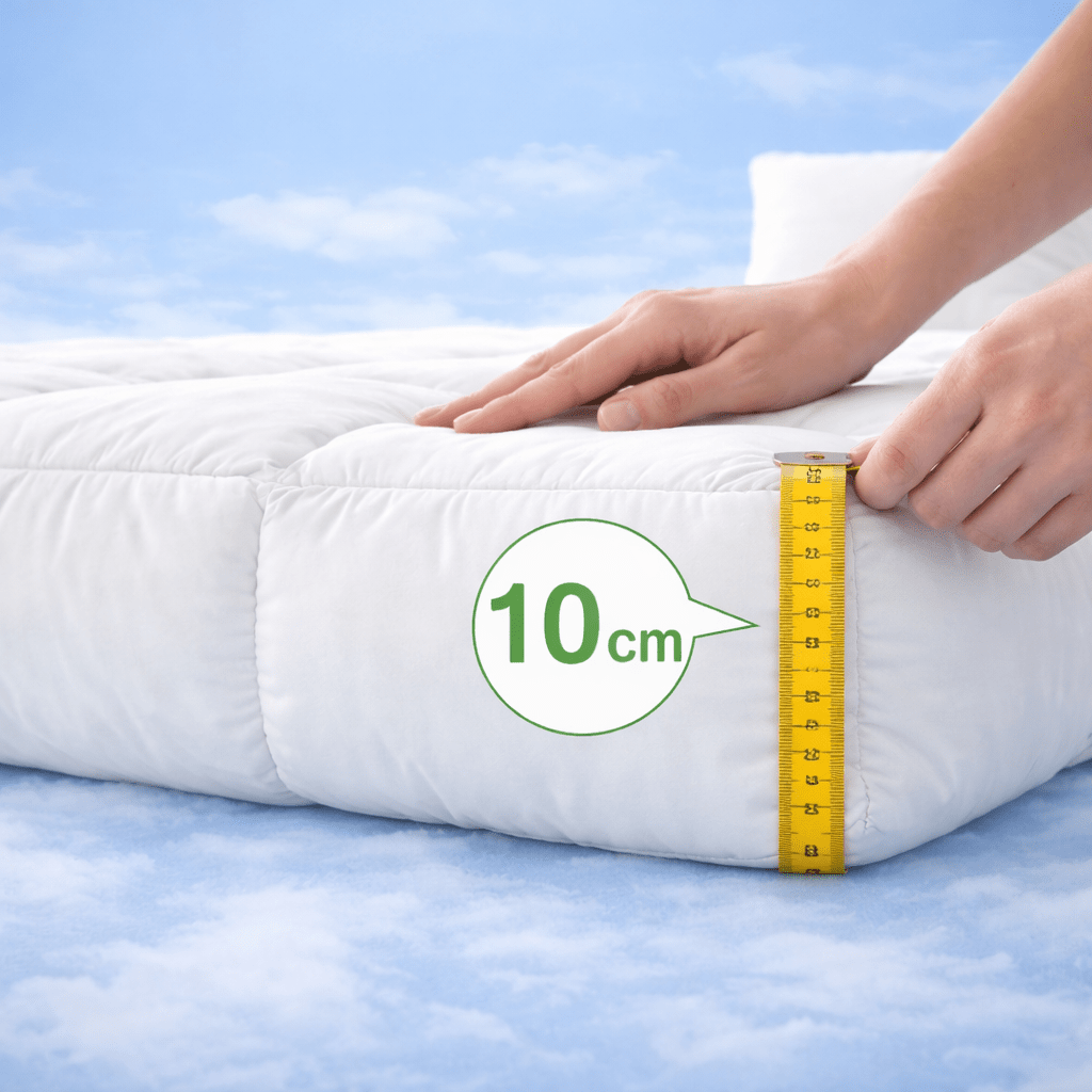 Luxury Extra Thick Mattress Topper – Soft, Breathable Box Quilted Bed Topper with Corner Straps, No Lumping | Single, Small Double, Double, King & Super King