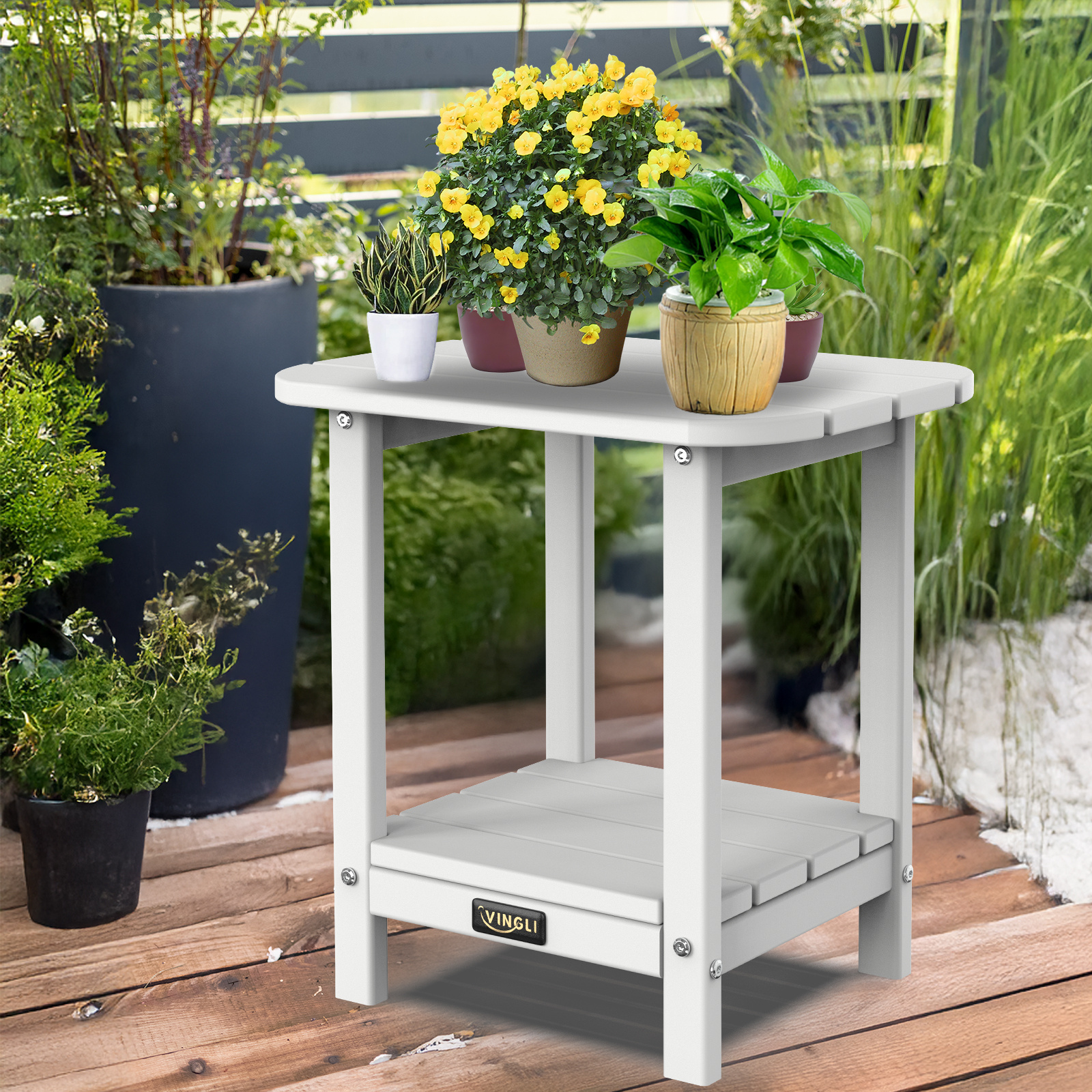 Side Table White Made Of Hdpe