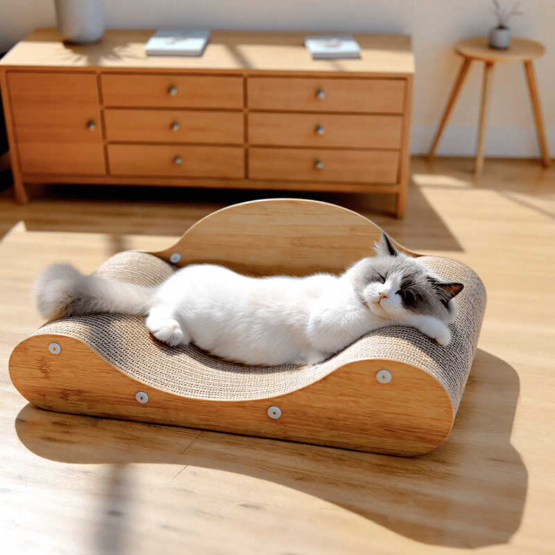 TEMU Cama y rascador para gatos, rascador para gatos, mueble de cartón para gatos, rascador de relajación para gatos, cama de descanso multifuncional