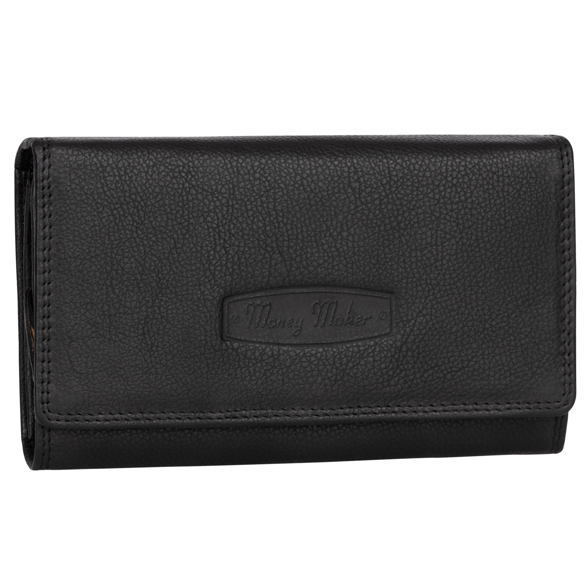 Women's Long Wallet Rfid Blocking Genuine Leather Purse With 4 Bill Compartments, Black