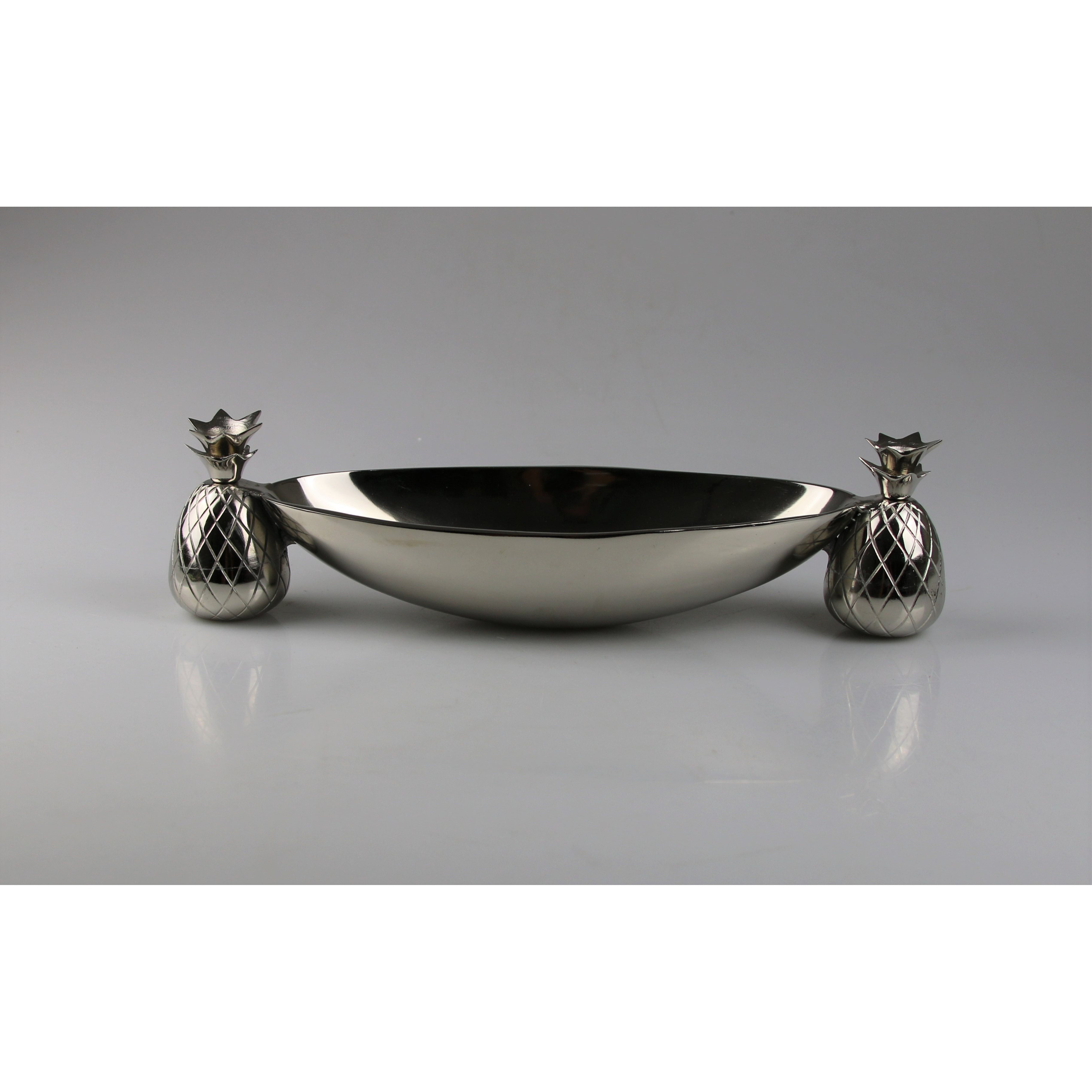 Pineapple Bowl In Aluminum – Large Decorative Bowl With Luxurious Design, 15x51 Cm
