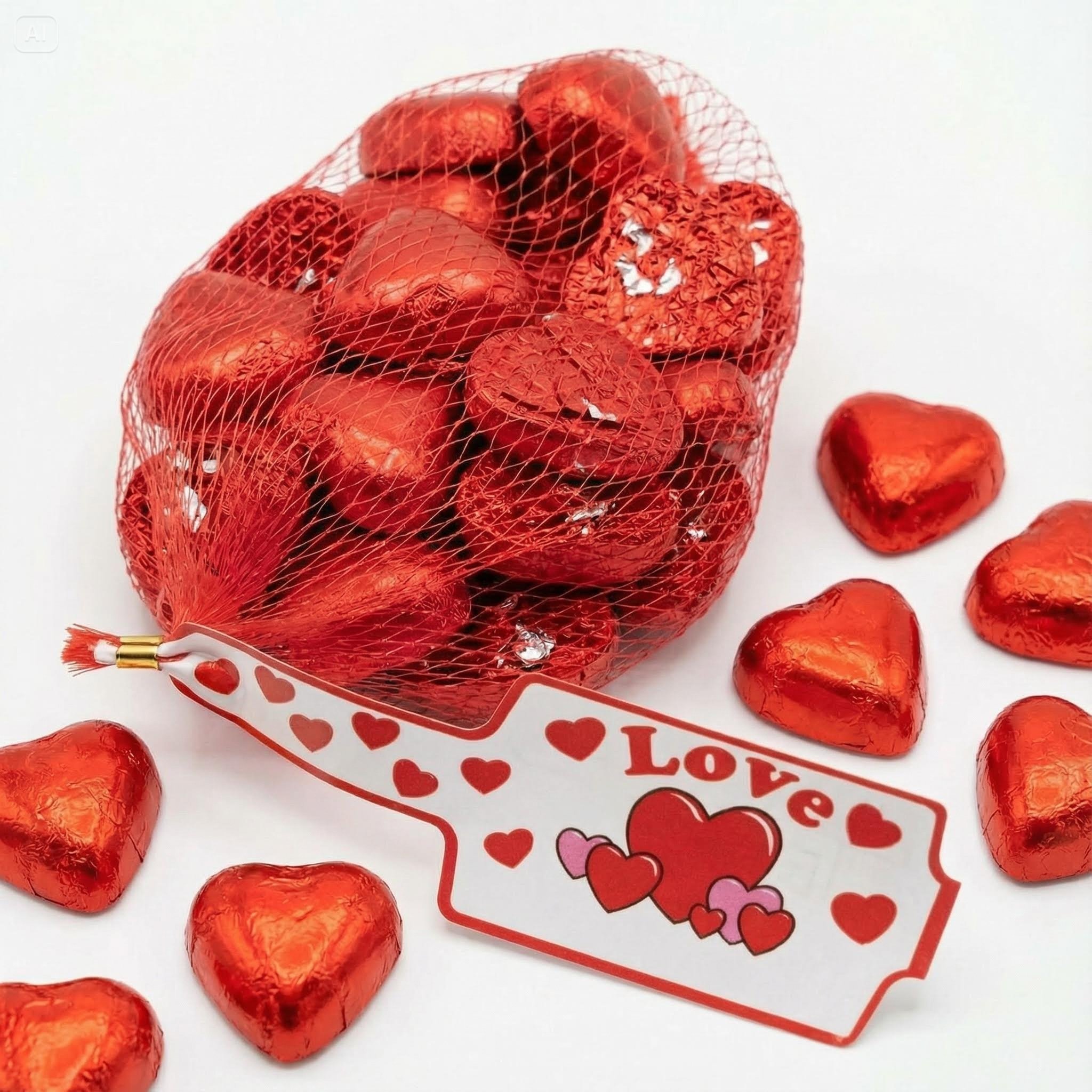 TEMU Chocolate Hearts – 20 Individually Wrapped Milk Chocolate Hearts For Valentine’s Day Gifts, Wedding Favors, And Valentine’s Day Presents