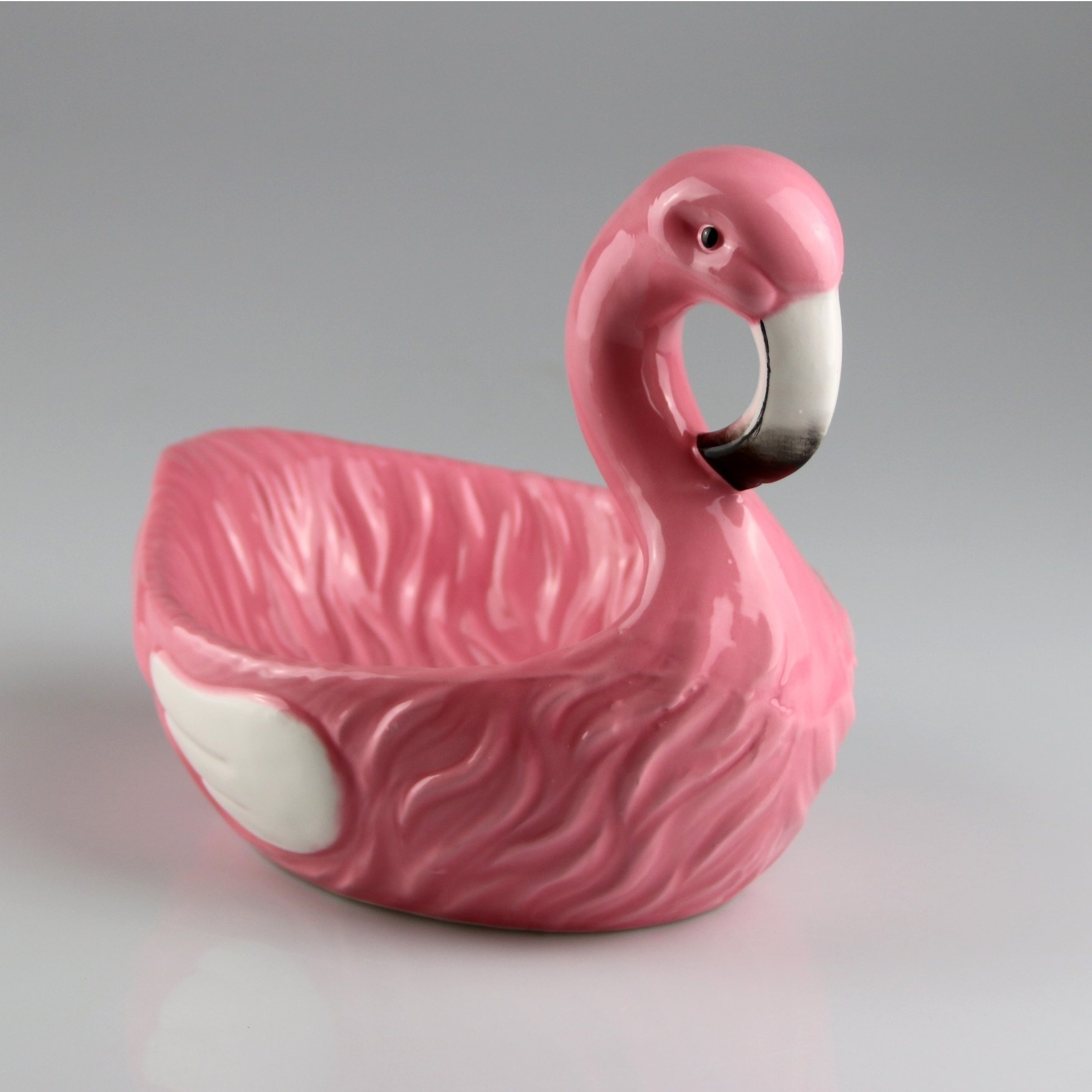 Flamingo Ceramic Bowl – Decorative Bowl With Flamingo Design, 20x17 Cm