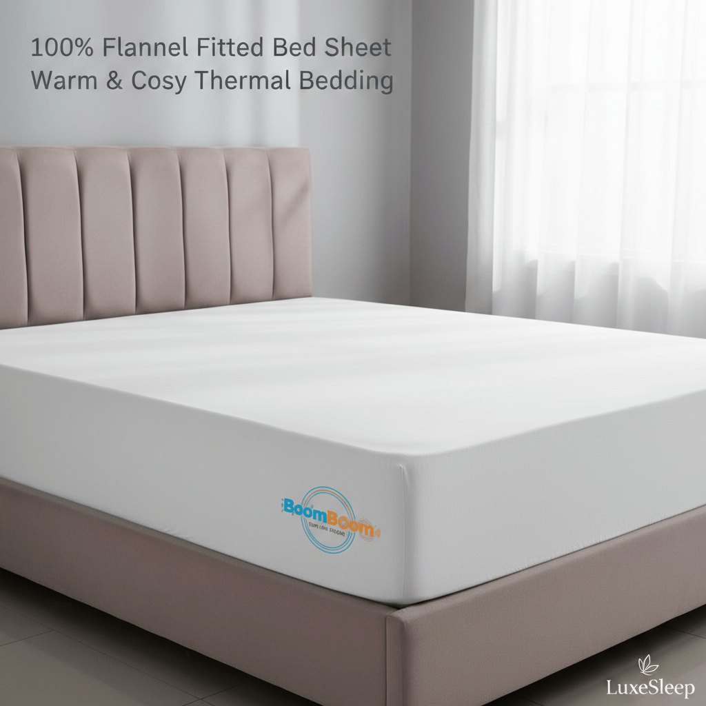 100% Flannel Fitted Bed Sheet – Warm & Cosy Thermal Bedding with Elasticated Corners, Soft Breathable Winter Mattress Cover for Comfortable Sleep