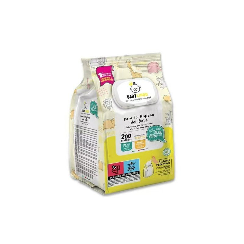 TEMU Vortex Hygienic Wipes, Pack Of 200, Aloe Vera, Baby Lindo