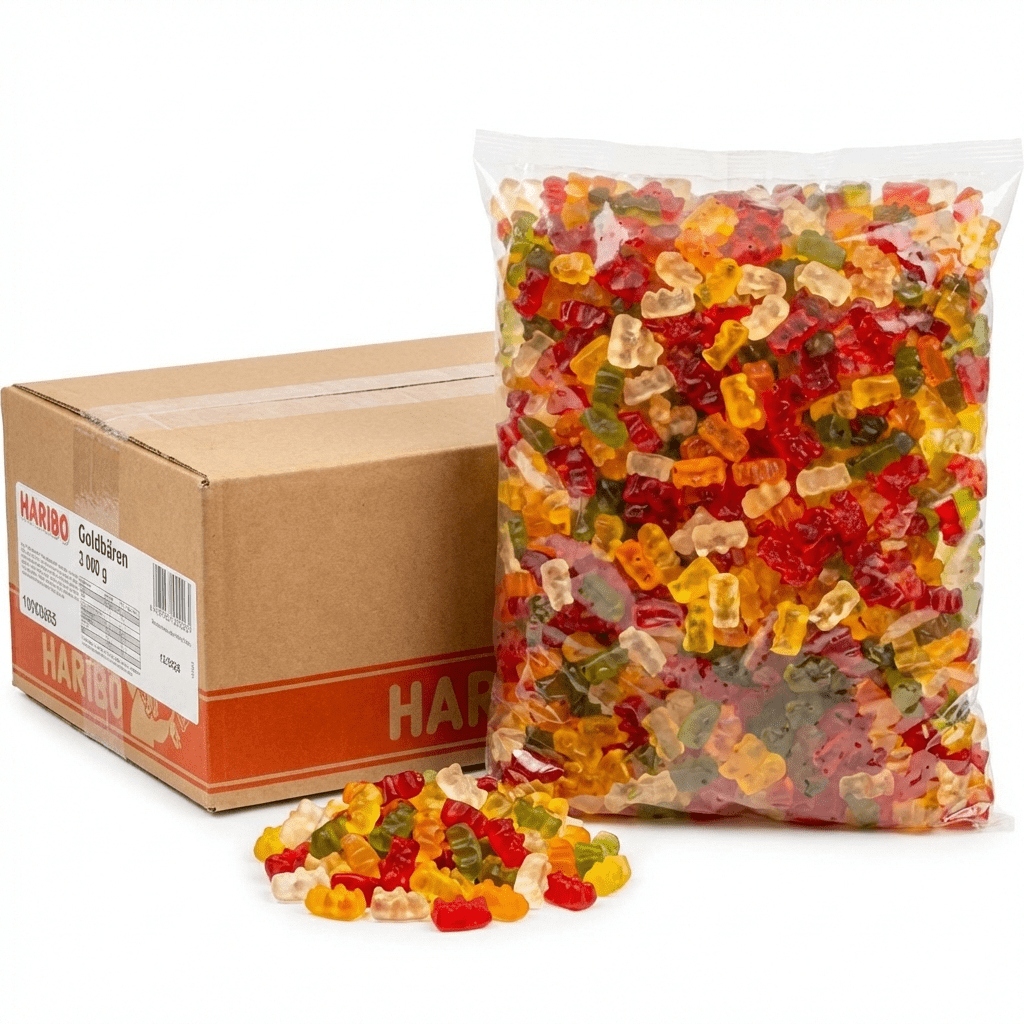 E-shop Haribo Goldbären – Fruchtgummi Klassiker mit fruchtigem Geschmack – Weiche Konsistenz in der Vorratspackung – 3 kg