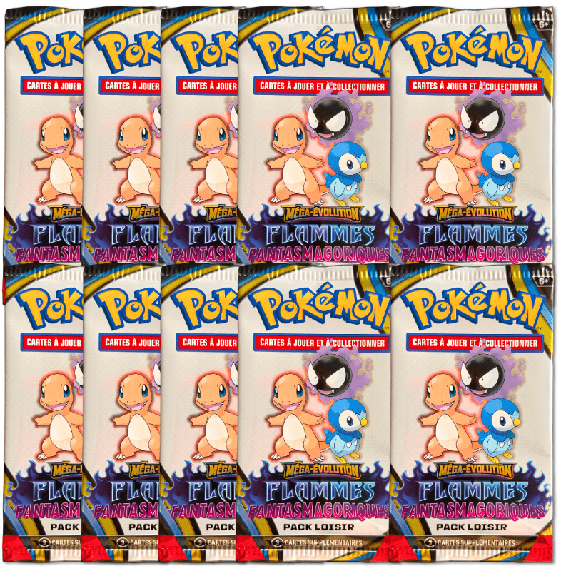 TEMU Lot 10 Boosters de Cartes Pokémon - Pack Loisir 3 Cartes par Sachet - Total 30 cartes neuves avec / brillantes