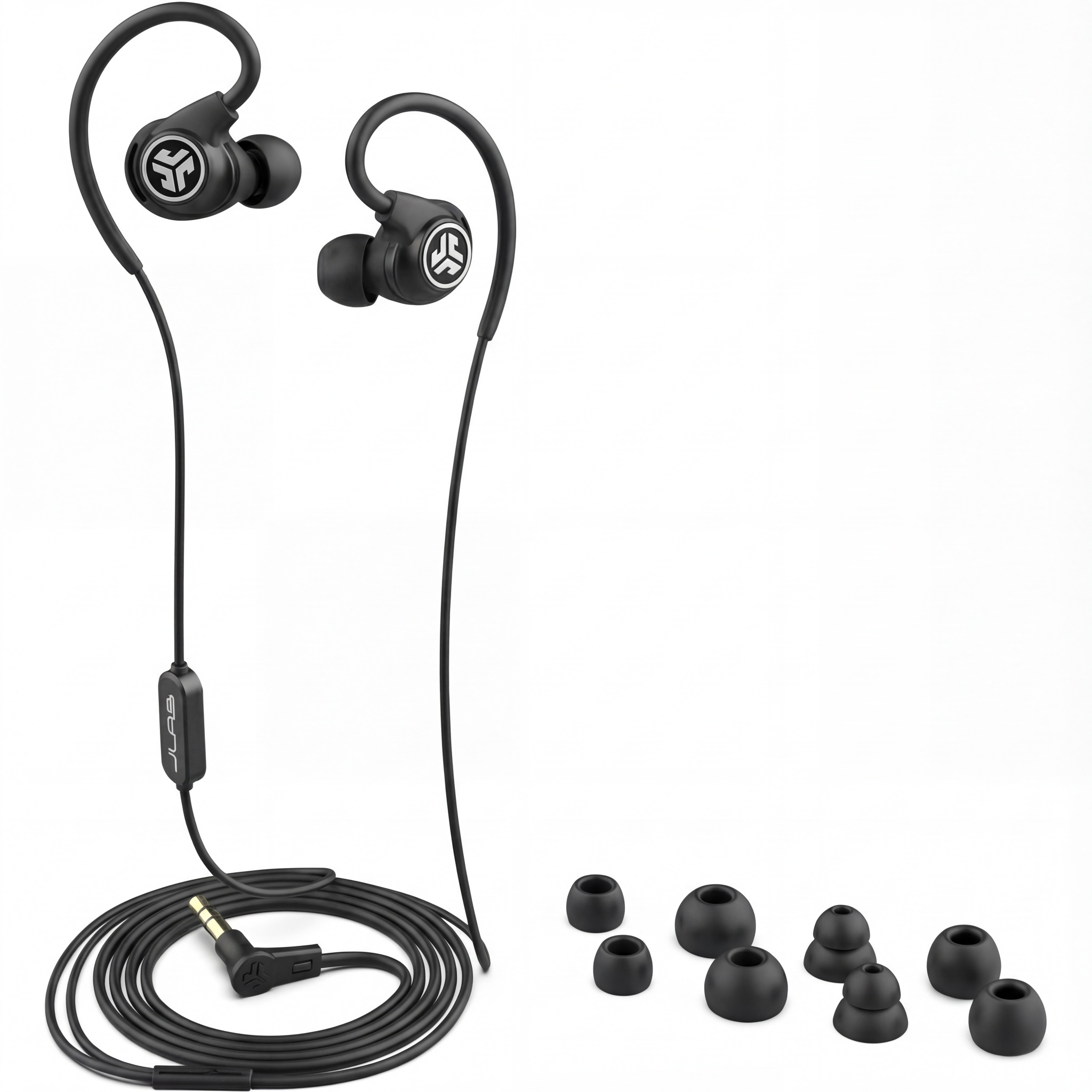 E-shop JLab Black In-Ear Kopfhörer (Mikrofon, 3-Tasten-Fernbedienung, schweißresistent (IPX5))