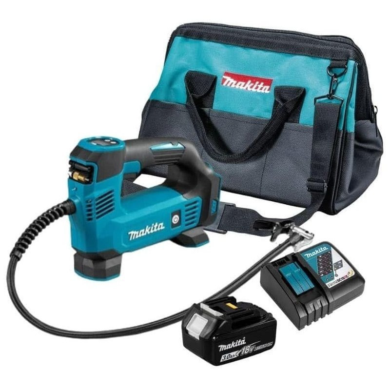 Image of Makita Dmp180rfs Cordless Compressor 18v Li-ion 1x3.0 Ah Battery And Charger With Storage Bag