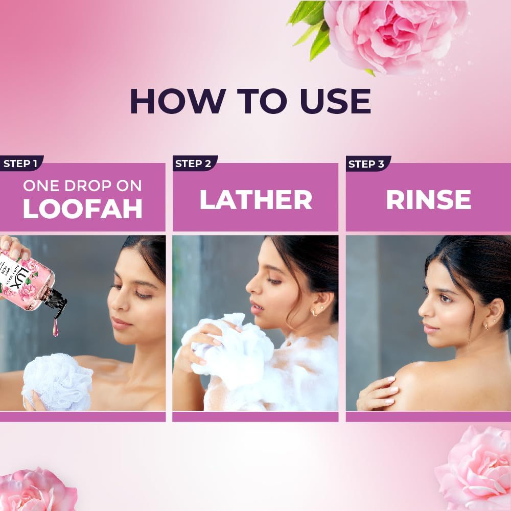 lux 4 body wash bundle 500ml each       peony velvet jasmine   shower gel long lasting fragrance   body wash set for women uk details 3