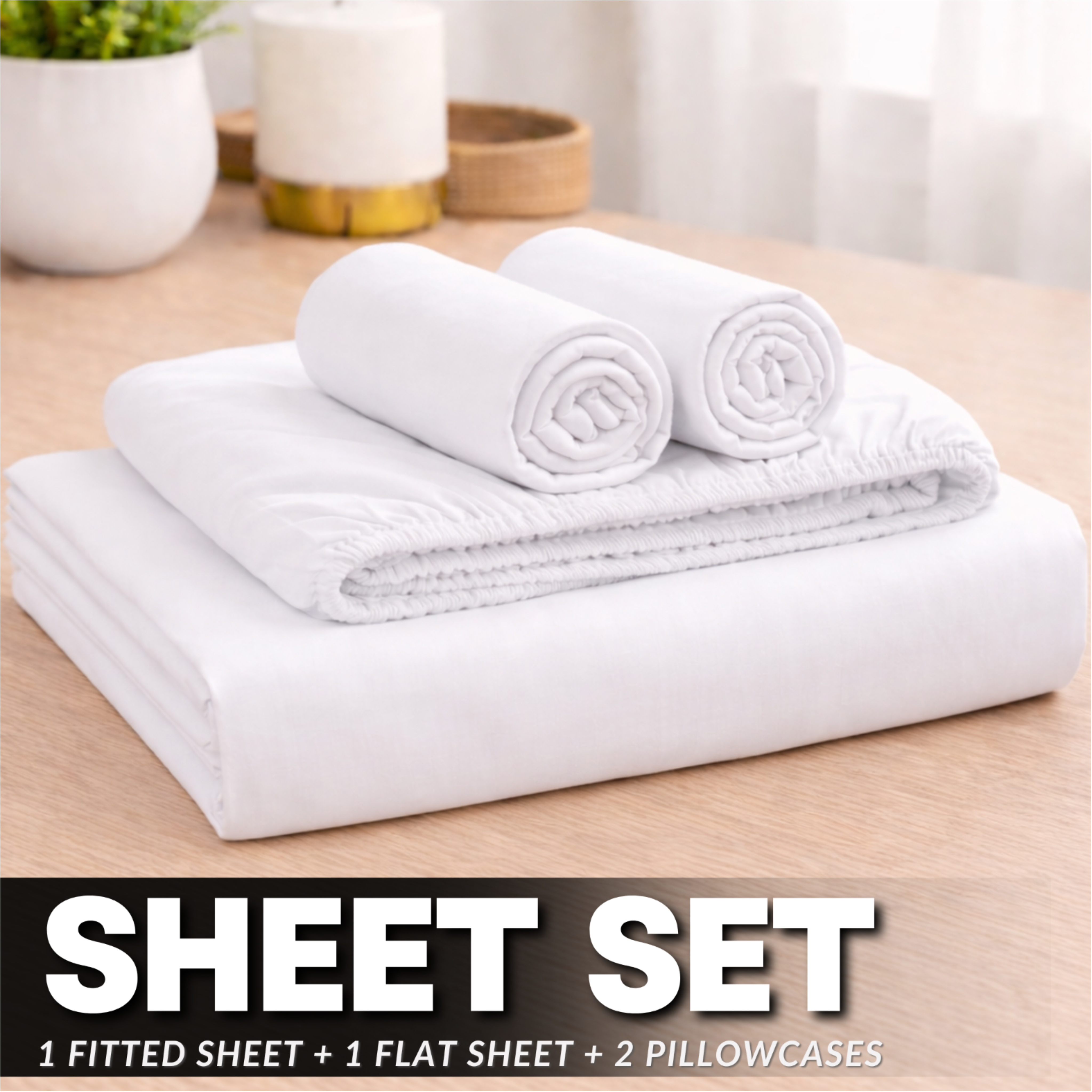 TEMU Flannelette Sheet Set 4pcs 100% Thermal Fitted Flat Sheets Pillowcases