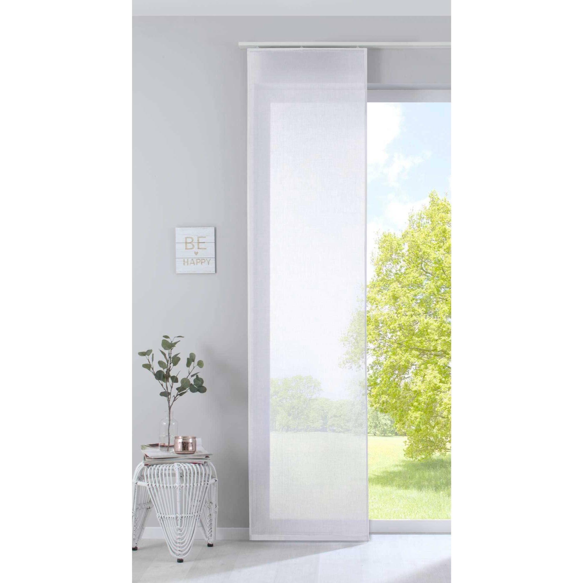 Image of Sliding Curtain "" Cotton Semi-sheer Transparent Sheer Curtain With And Weight Rod 2019032t