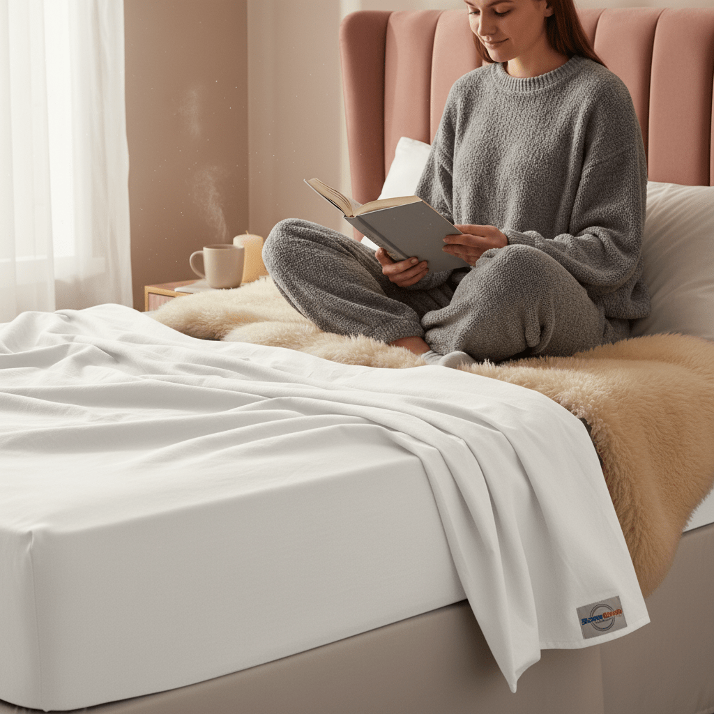 100% Flannel Fitted Bed Sheet – Warm & Cosy Thermal Bedding with Elasticated Corners, Soft Breathable Winter Mattress Cover for Comfortable Sleep