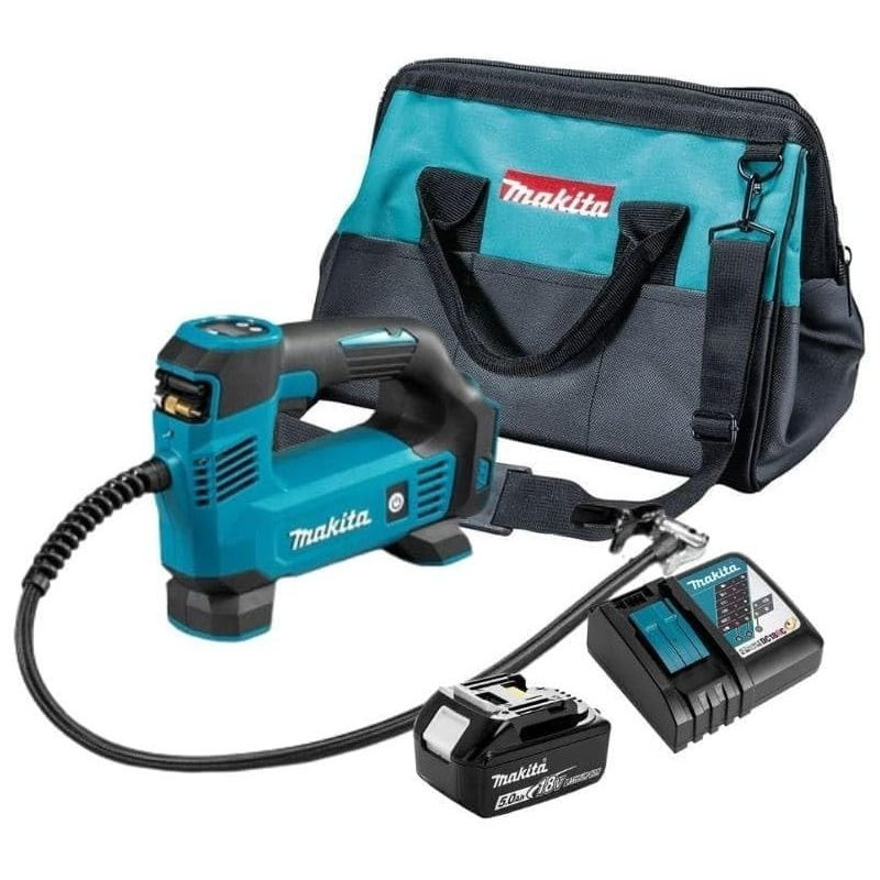Makita Cordless Compressor Dmp180z 18v • 8.3 Bar • 12 L/min With 5ah Battery And Charger In Storage Bag