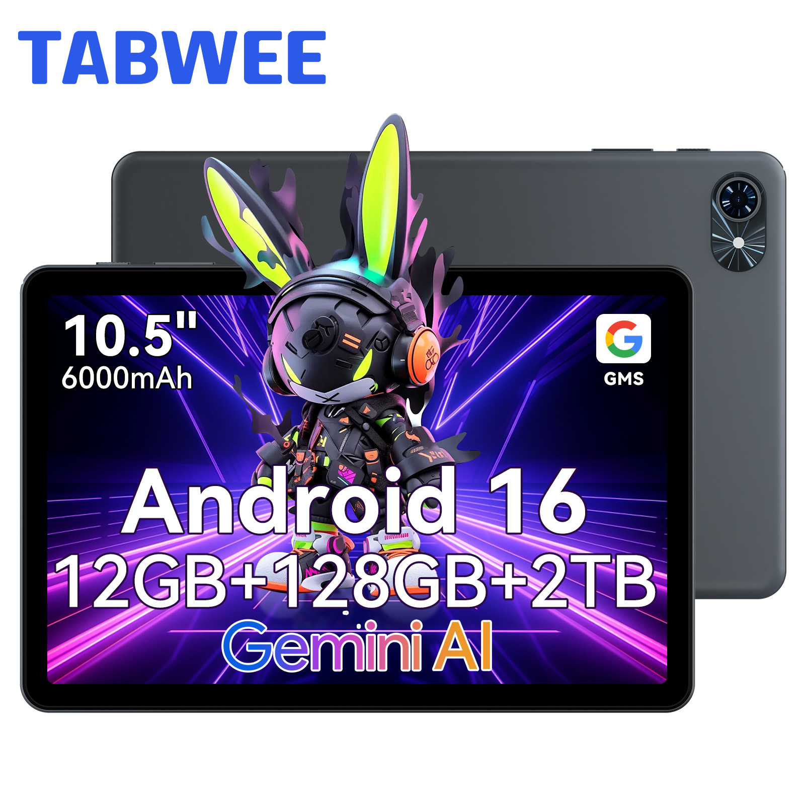 E-shop [Upgrade 16 Via OTA] TABWEE Tablet 10 Zoll 16, 5G WiFi Tablet - 12 (4+8) GB RAM+128GB ROM(2TB TF) 6000mAh Gaming Tablet, Dual Kamera, 1080P FHD,