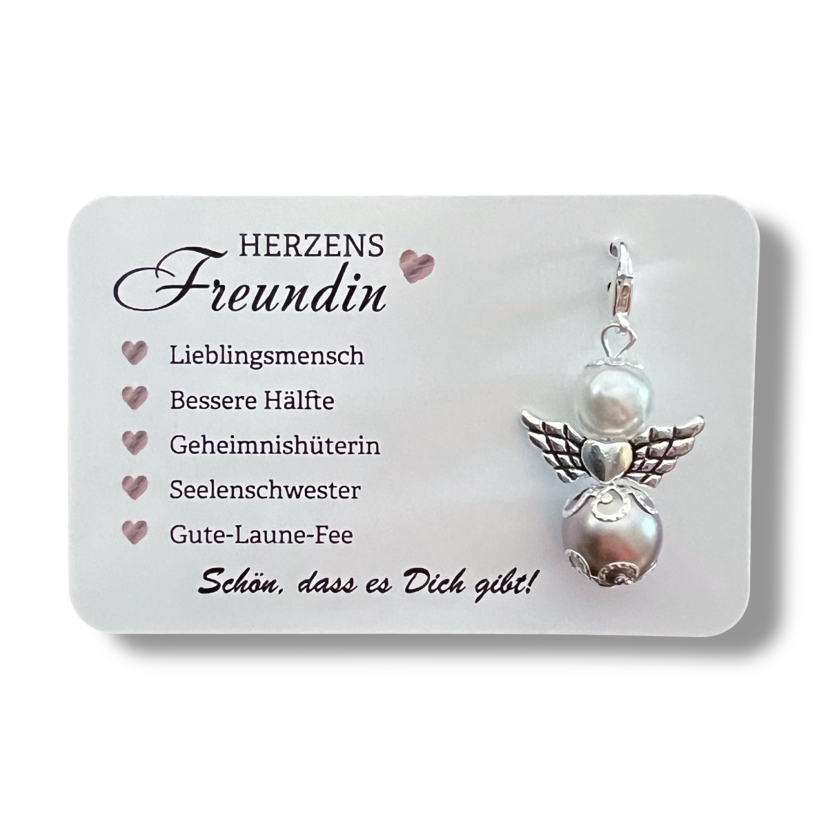 E-shop Schutzengel Anhänger - 3er Set - Herzens Freundin - braun