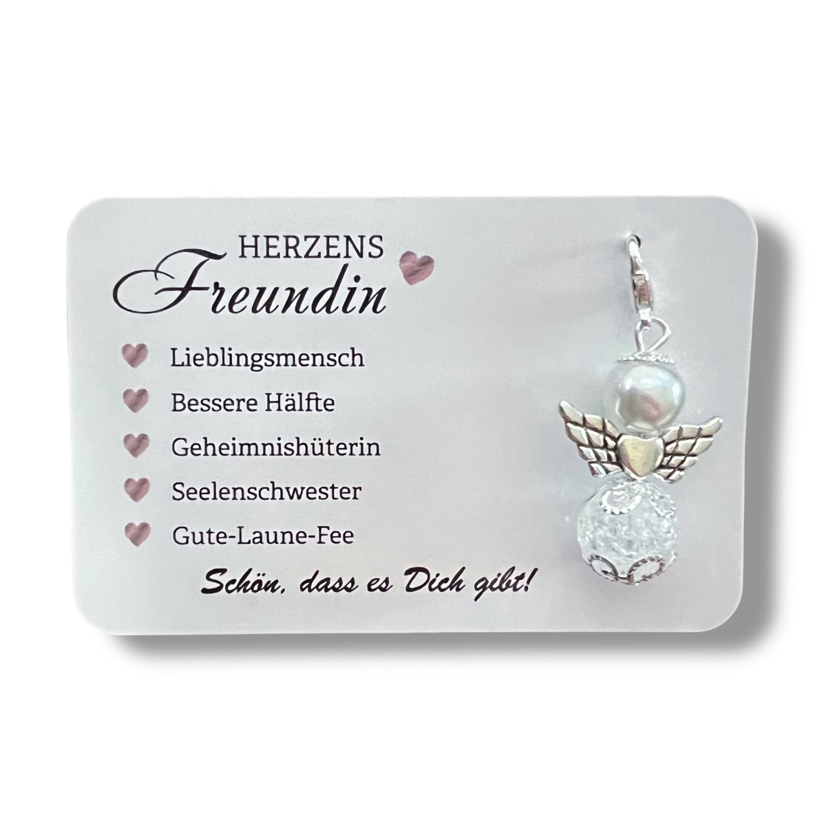 E-shop Schutzengel Anhänger - 3er Set - Herzens Freundin - weiss