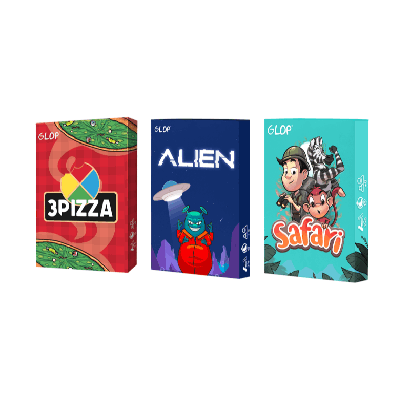 TEMU Pack de 3 Juegos de Mesa Familiares: , 3PIZZA y – Partidas Rápidas y Divertidas