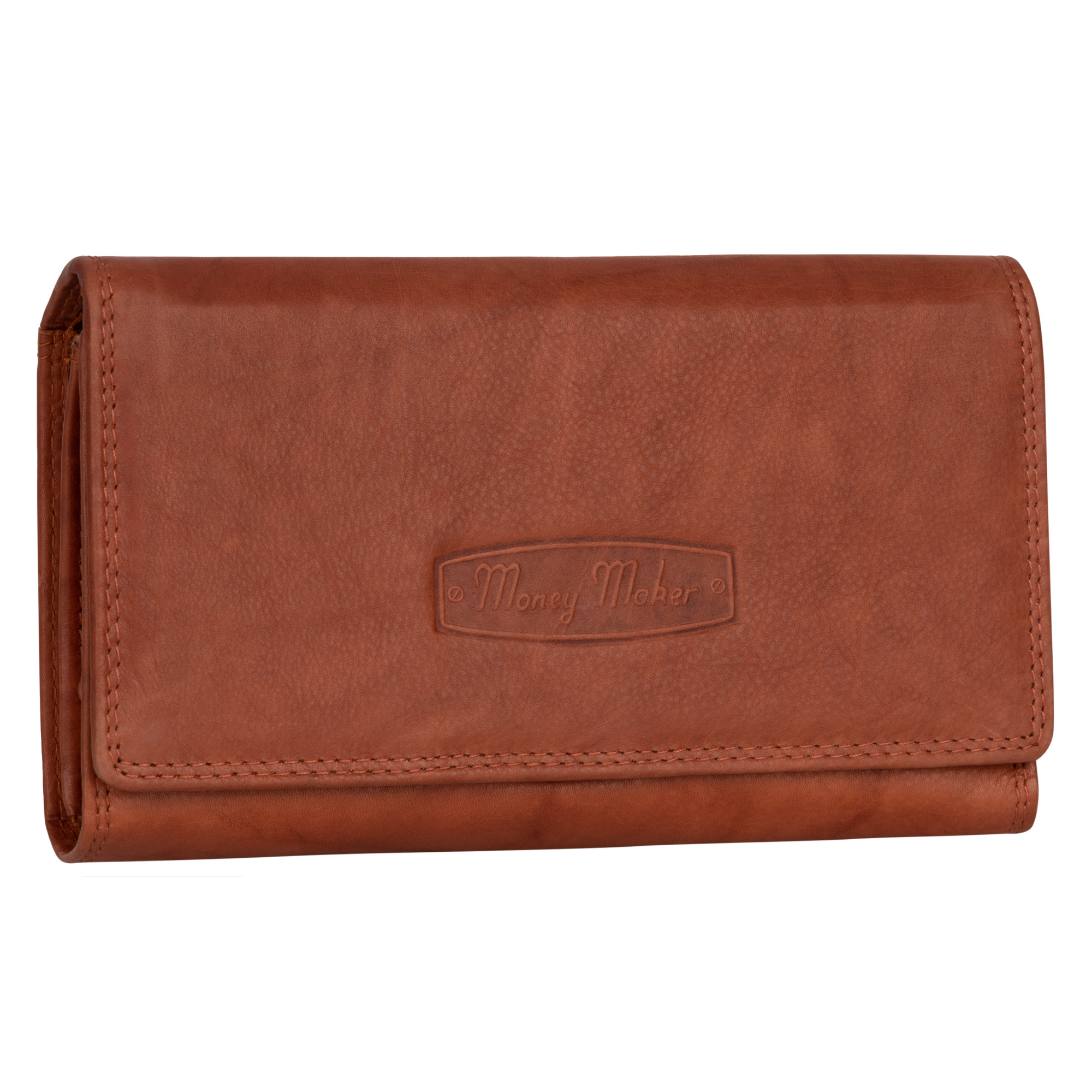 Ladies' Wallet Rfid Wallet Women's Wallet Long Format Real Leather 4 Cash Compartments Rust