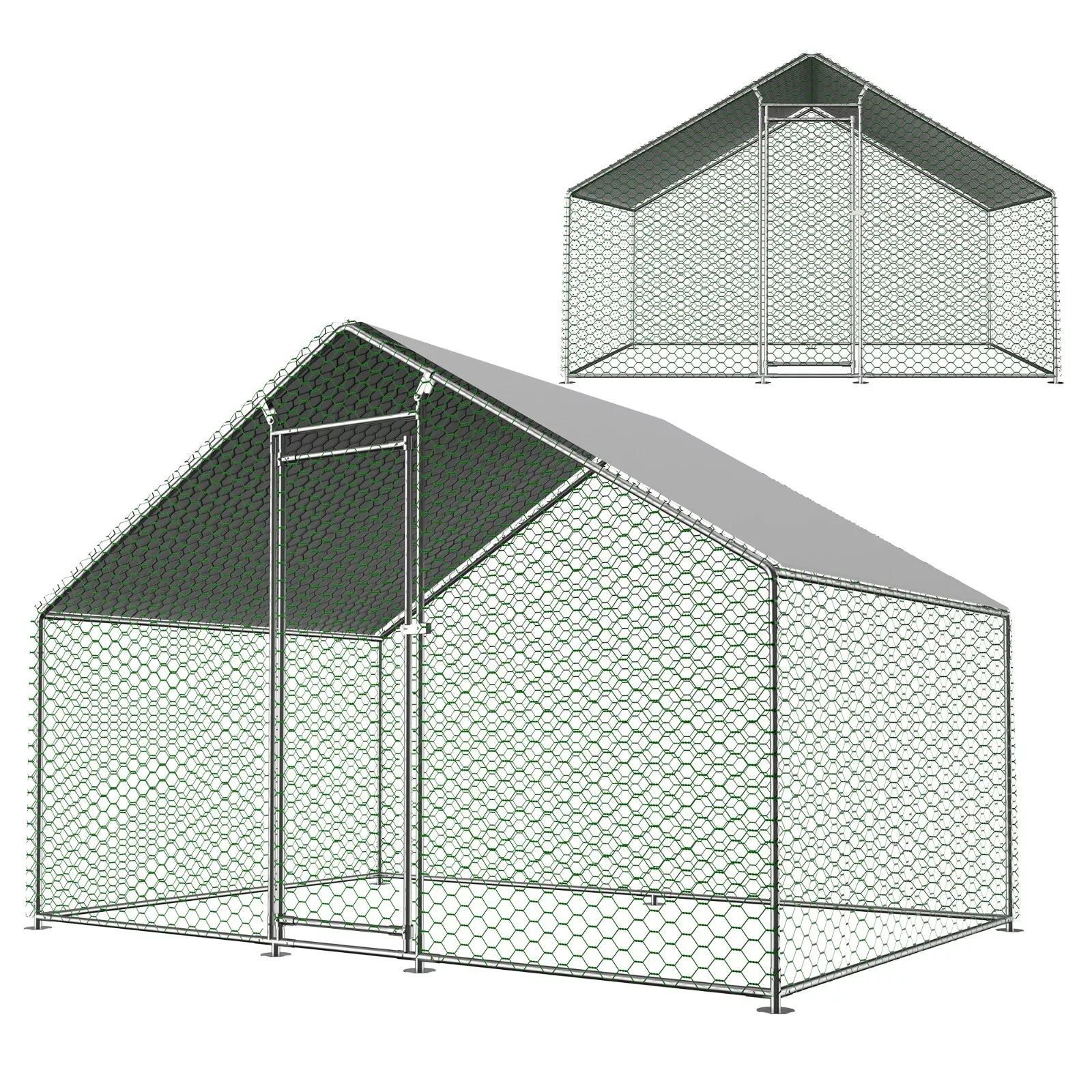 Image of 3x2m Chicken Coop, Outdoor Chicken Cage For Free-range Housing, Enclosure With Safety Lock, Coated Mesh, And Pe Roof, Suitable For Chickens, Ducks, Rabbits, And Other Small Animals