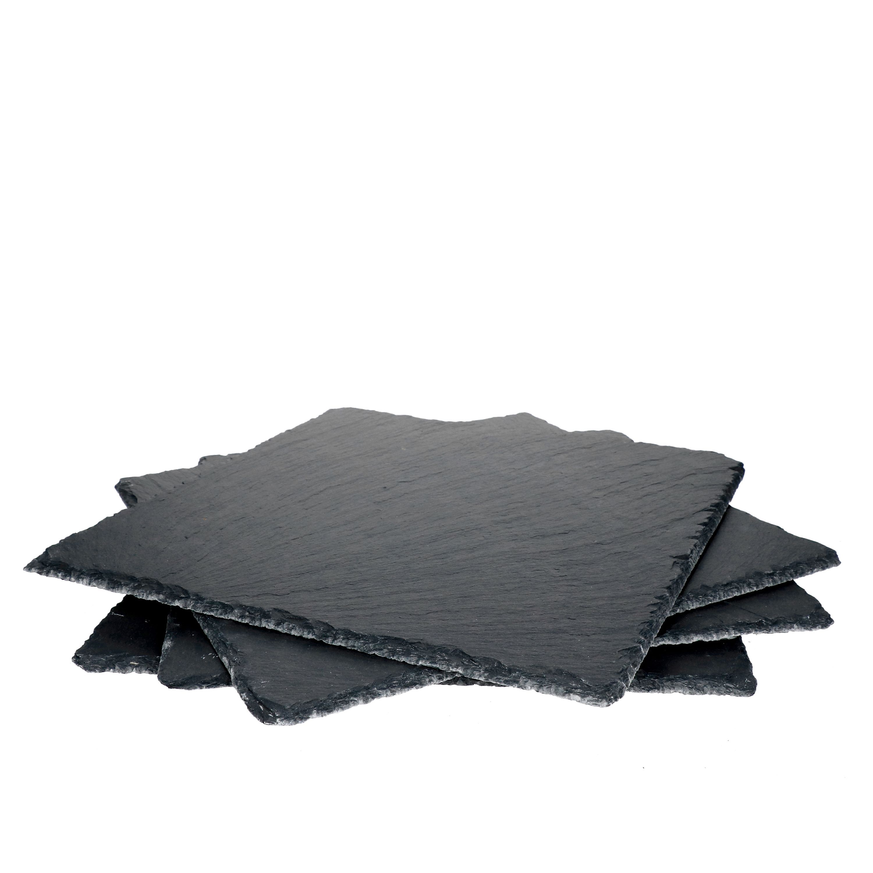 4pcs Set Of Slate Plates 30x30cm Black - 23464620