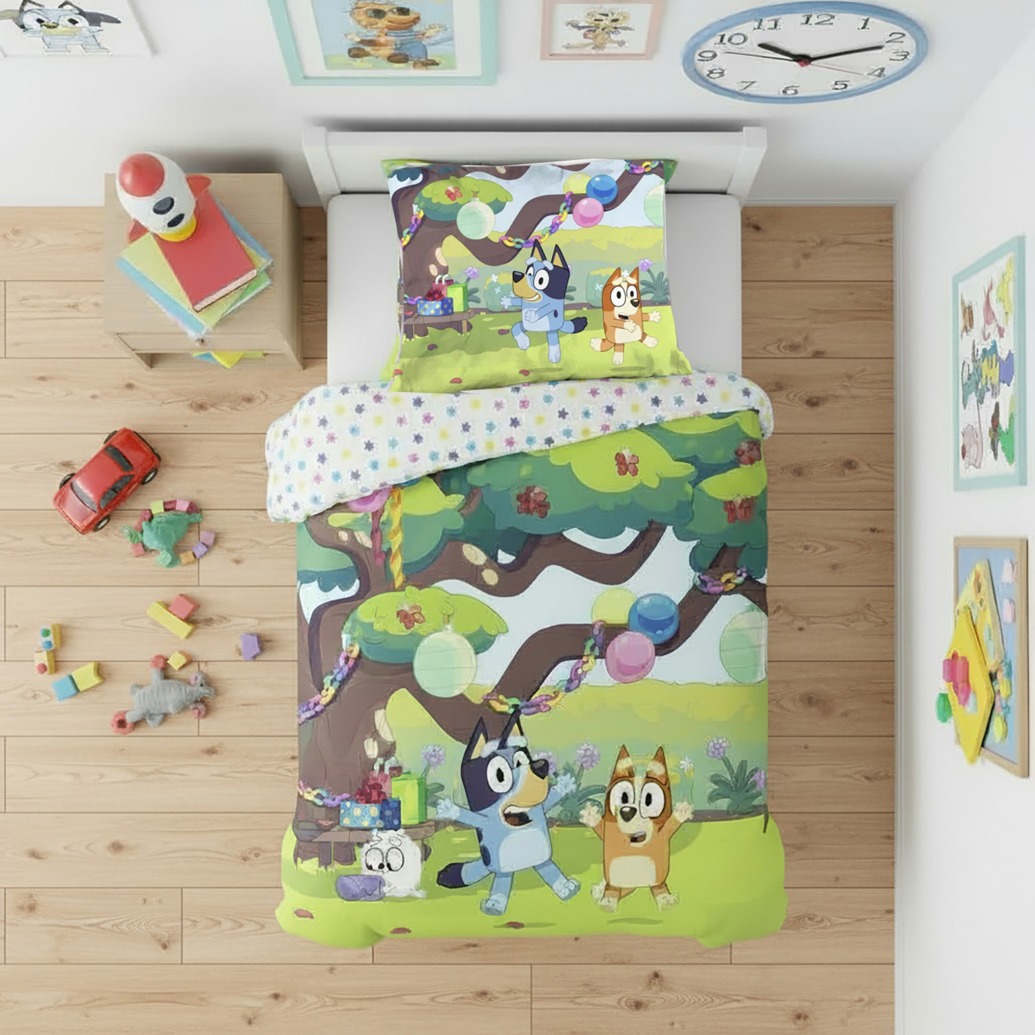 Blue Child, Sheep Pattern Bedding 100×135cm, 40×60 Cm