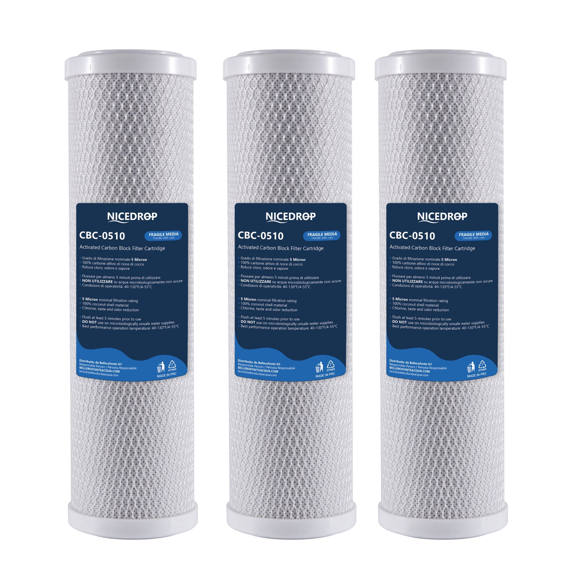 TEMU Filtro Acqua - alta qualit� - rimuove Cloro, Odori e Impurit� - Installazione Facile Senza Filettatura Standard per Sistemi di Filtrazione Acqua