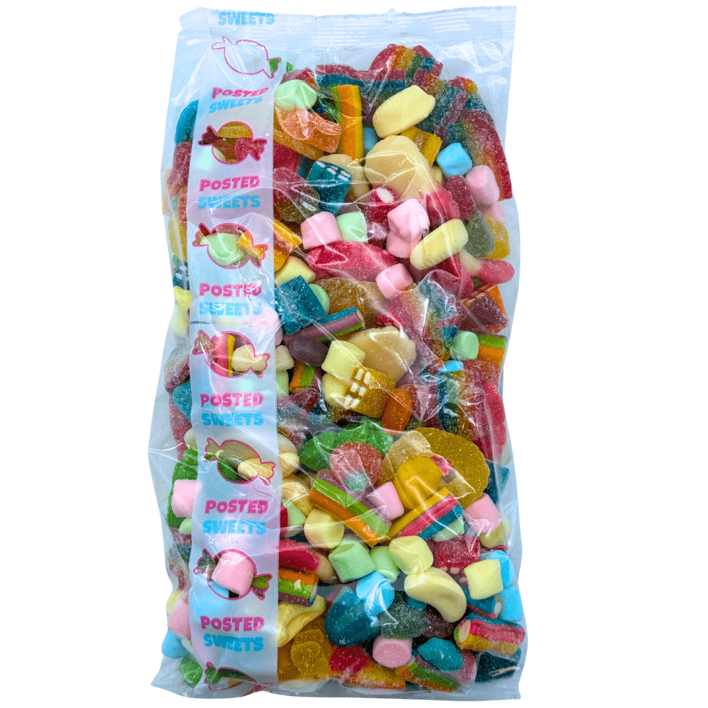 1kg Mega Mix Pick & Mix Sweets | Fizzy & Gummy Candy Assortment | Mixed Chewy Treats Bulk Bag