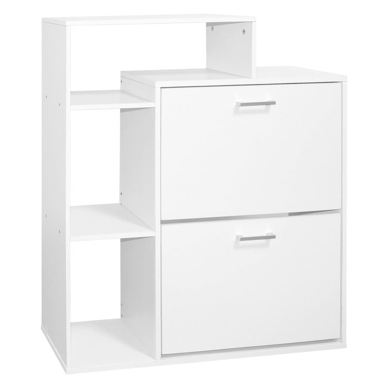 TEMU Ilgruppone Wooden Shoe Rack With 2 Flip-up Doors, Space-saving Cabinet With Shelves, Colors, Tall Narrow Entryway Shoe Storage, For Hallway Or