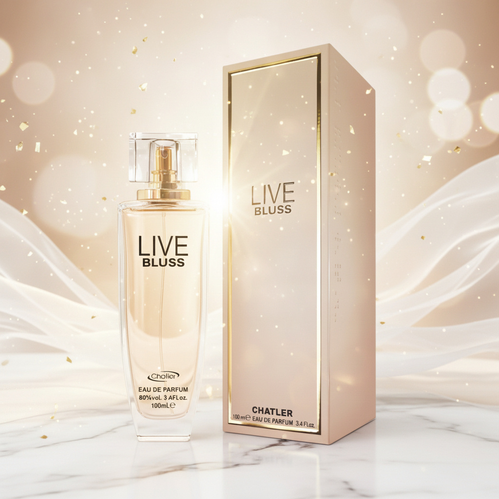 Image of Everlyx - Women's Perfume Live By Chatler 100 Ml - Elegant And Modern Fragrance With Notes Of White Flowers, Vanilla, And For Freshness And - Perfect For Daily Use Or Special Occasions