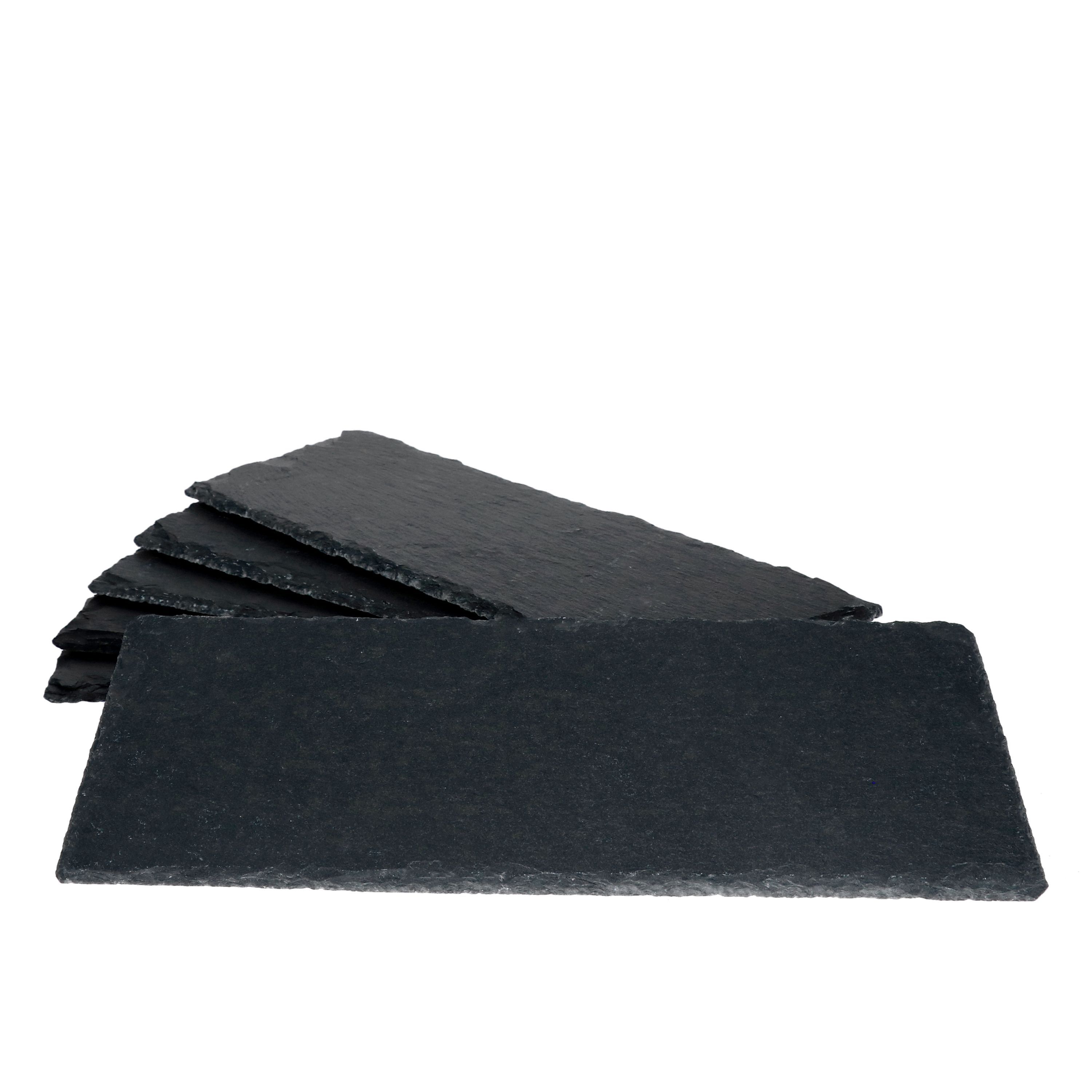 6pcs Set Of Slate Plates 11x30cm Black - 23464632