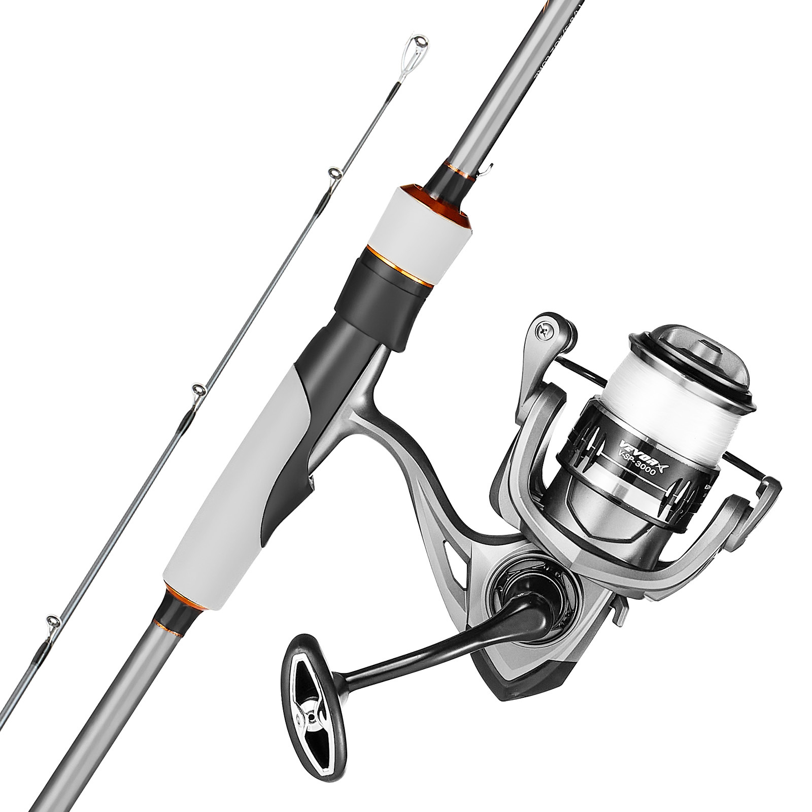 Image of Vevor Rod And Fishing Reel Combo, Im6 Carbon Fiber Spinning Rod And Reel Combo, Fishing Pole With 2m Two-piece Rods, 7+1 Ball Bearings, Eva Handle, Stainless Steel Guides With Ceramic Rings