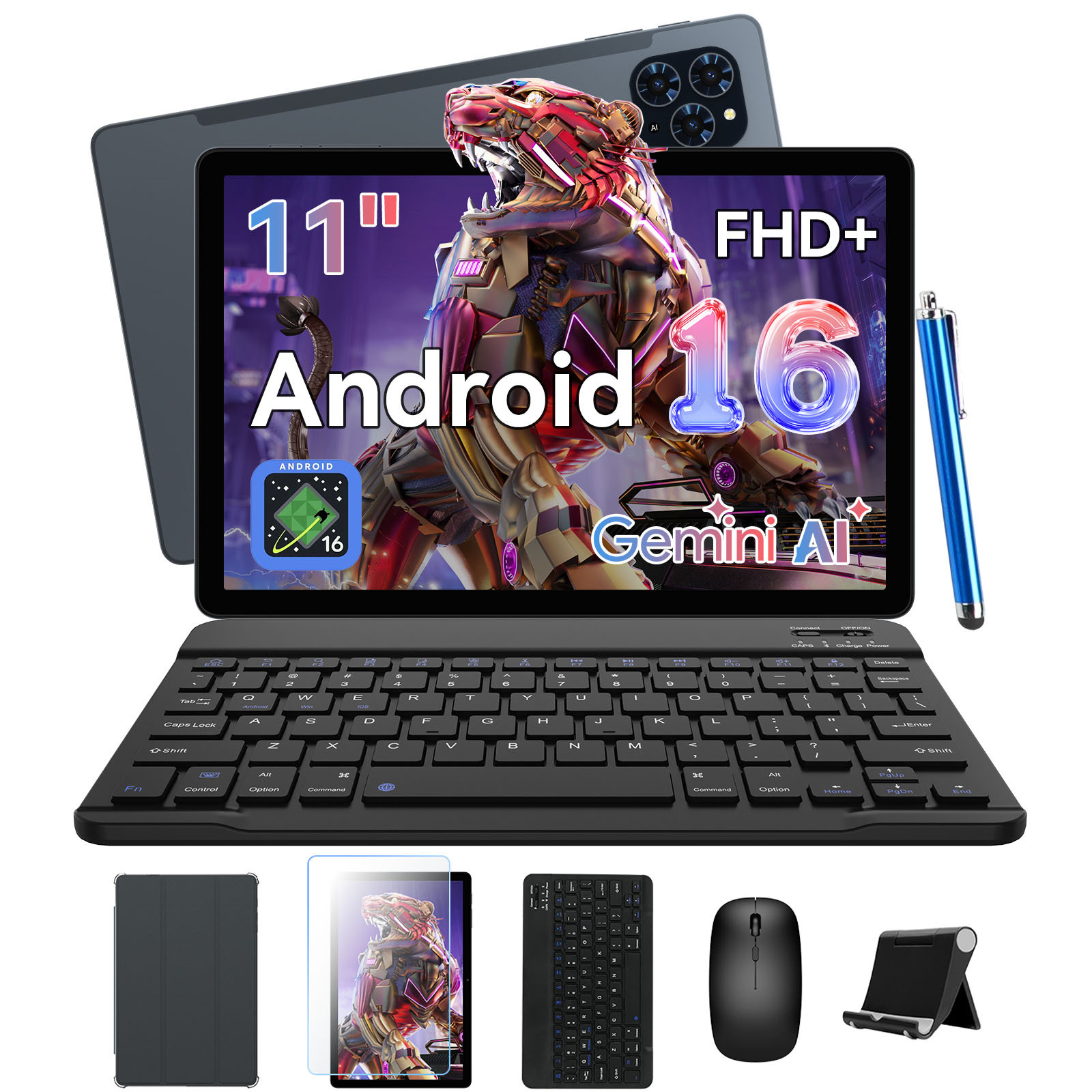 E-shop T90 16 Tablet-PC, 11-Zoll HD-Großbildschirm, 1200x1920 IPS, 8-Kern Hochleistungs-CPU, 24 (8+16) RAM + 128 ROM (2TB erweiterbar), 13MP + 5MP