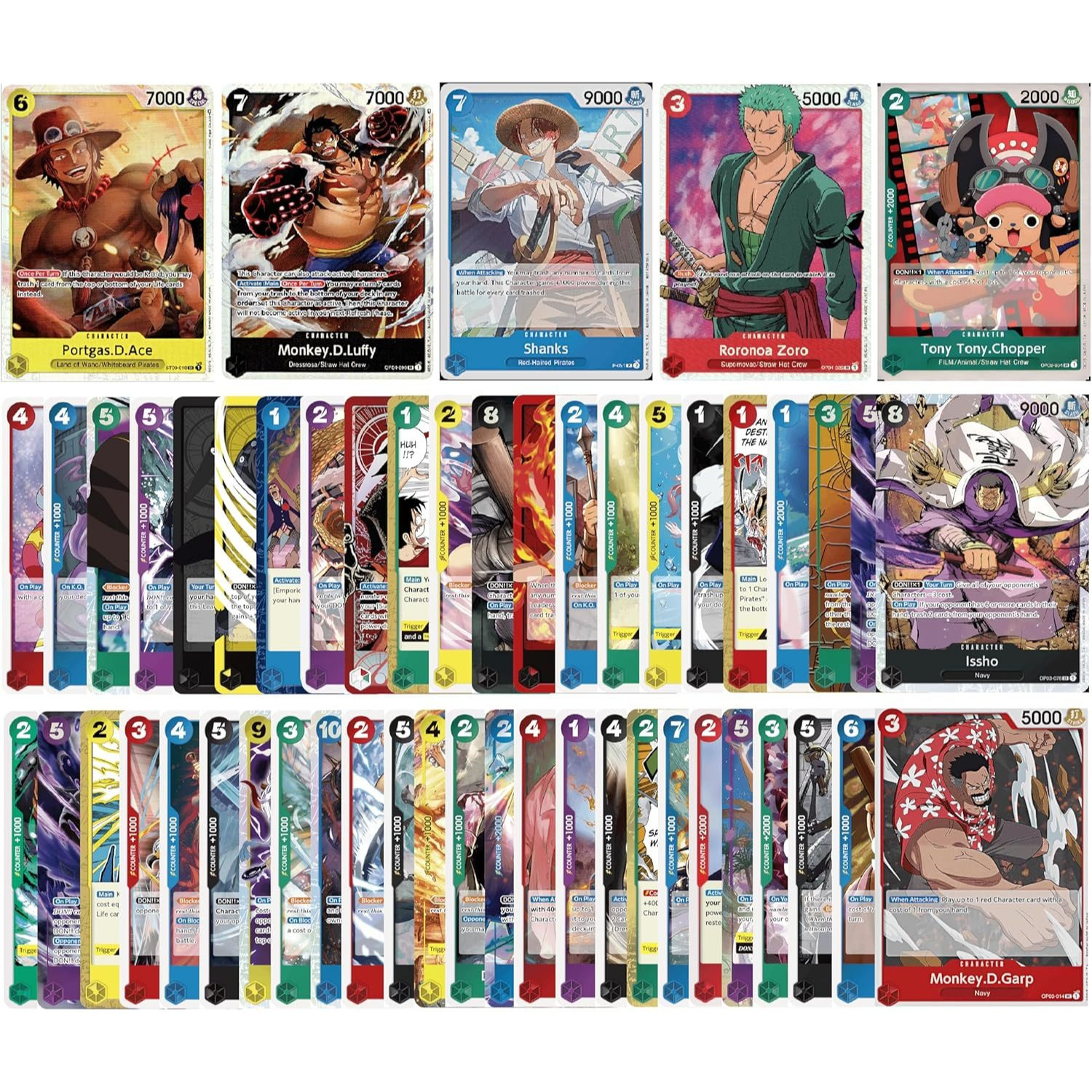Image of 1 Piece Cards (eng) – 50 Original Cards With & Rares – Includes At 4 Super Rare And 2 Leader Cards – Super Easter Gift For Kids & Collectors